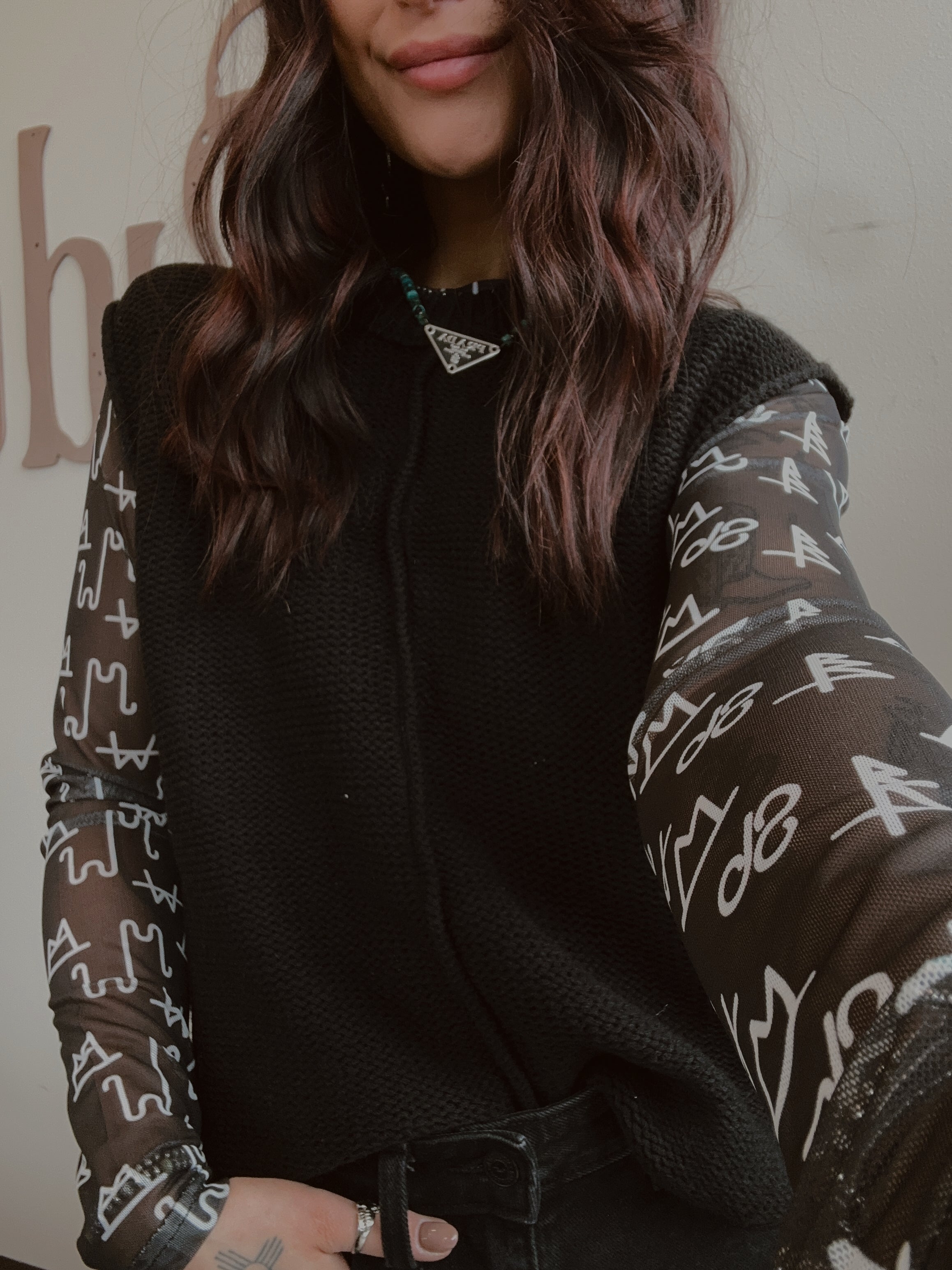 Cattle Brand Mesh Top