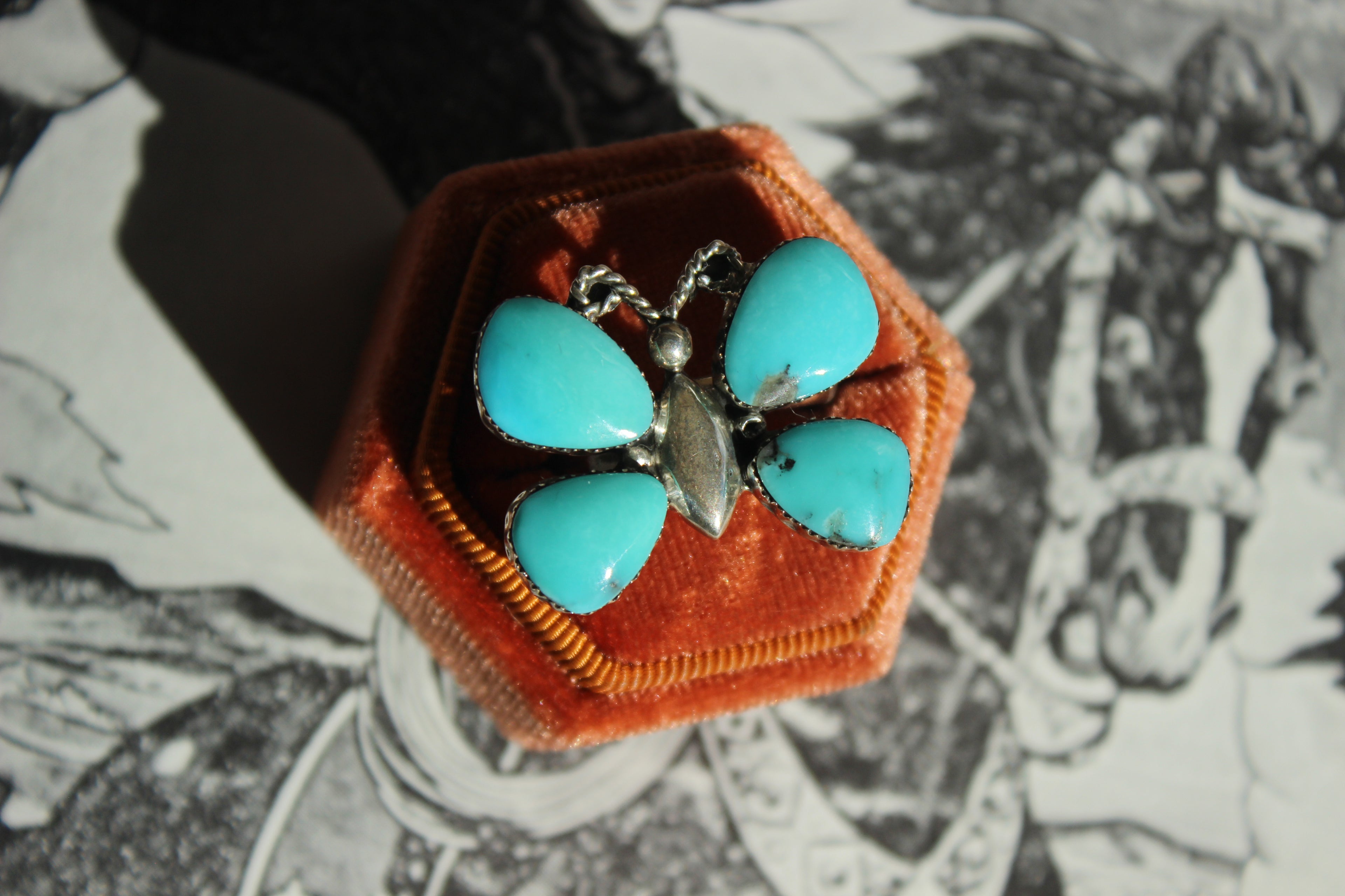 Turquoise Butterfly Ring