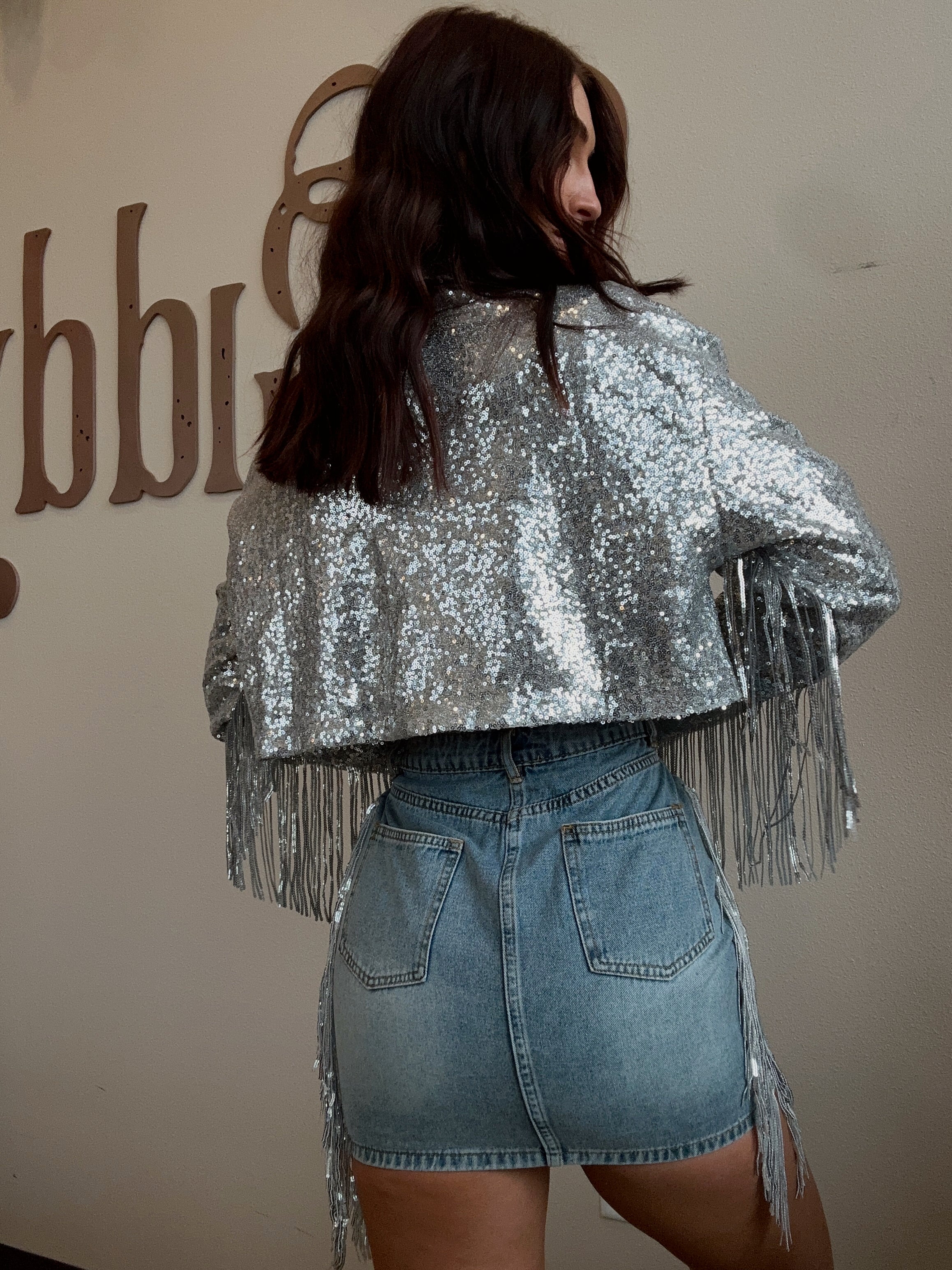 Sequin Fringe Jacket