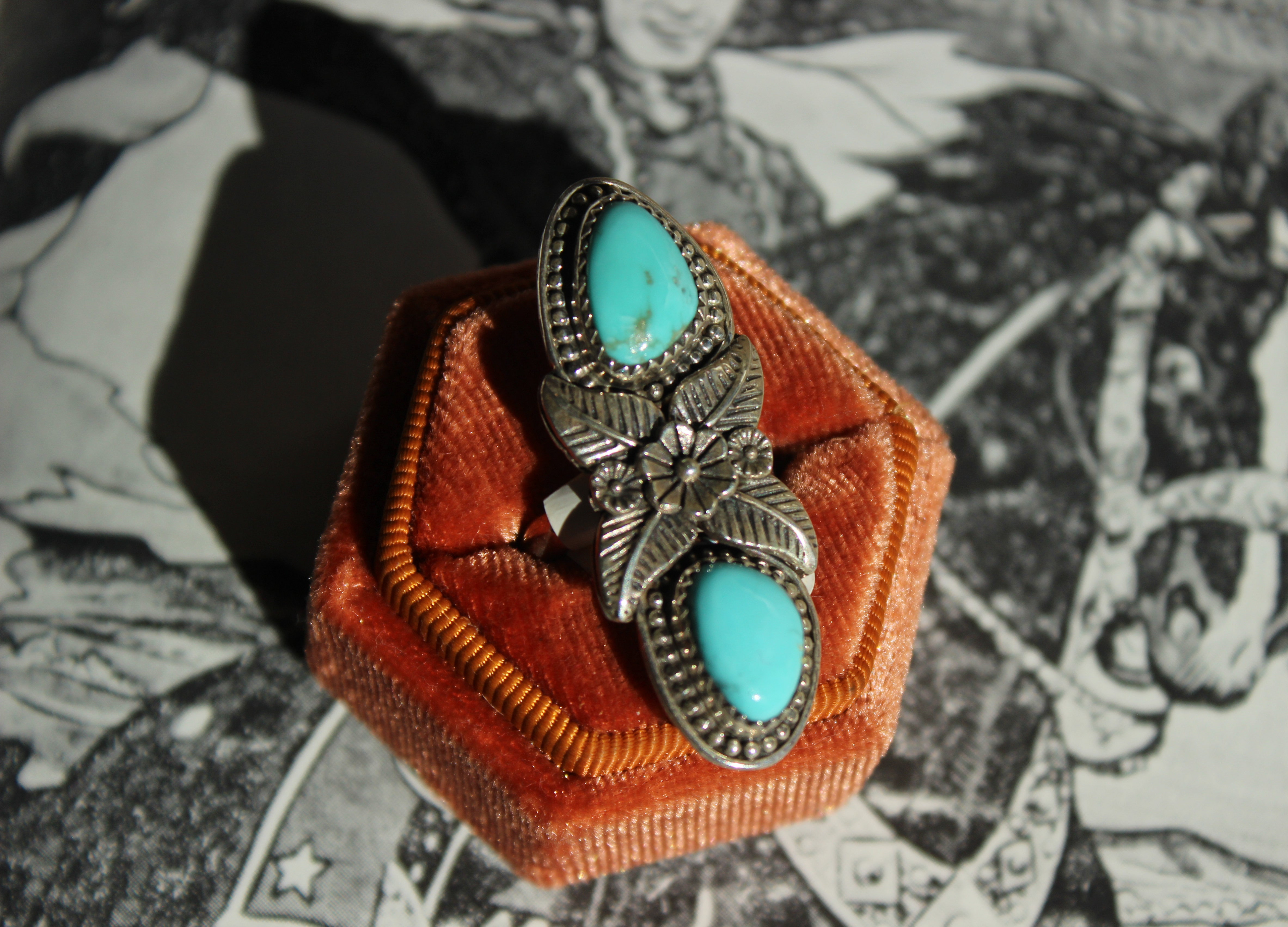 Double Stone Floral Ring