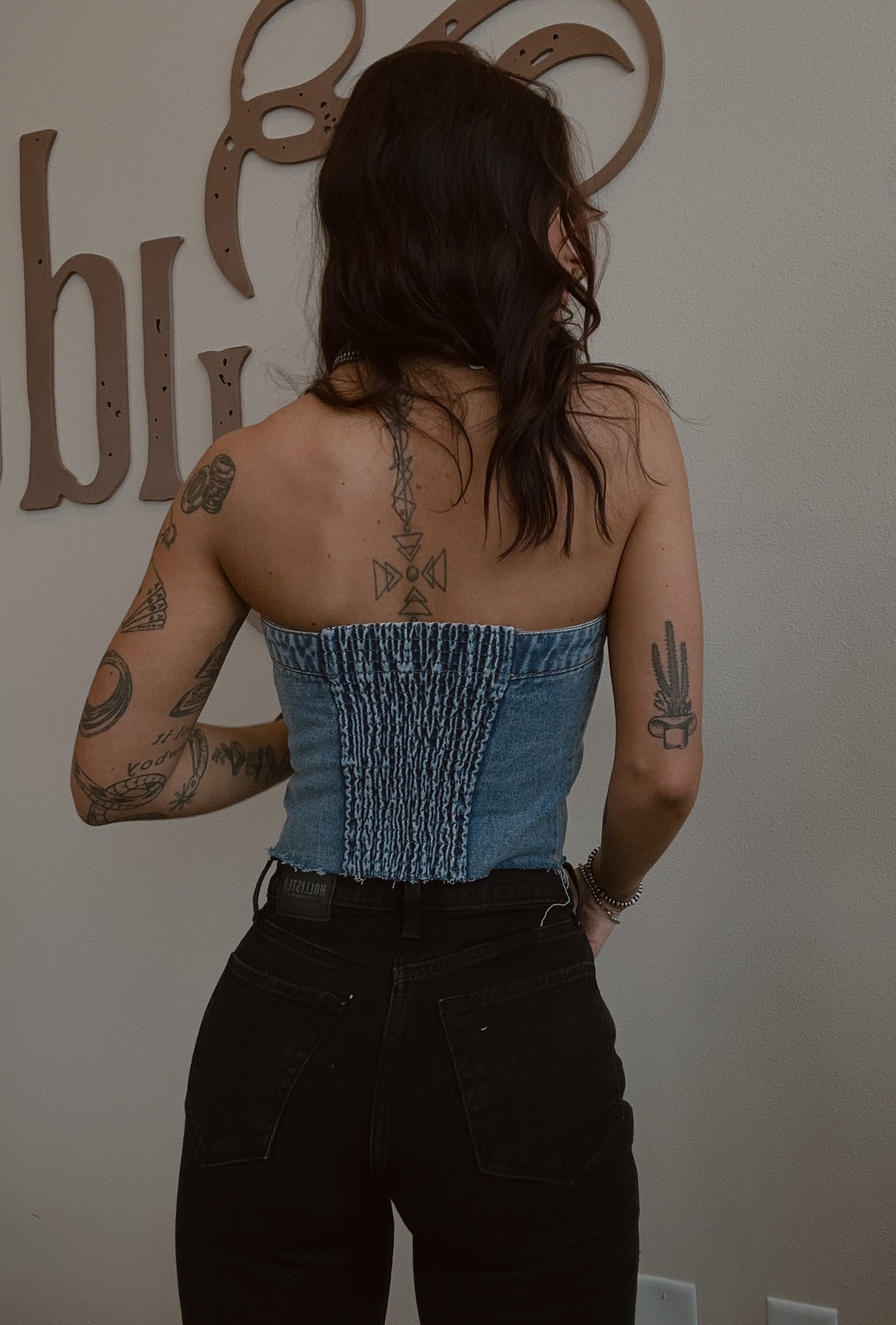 Denim Corset Top