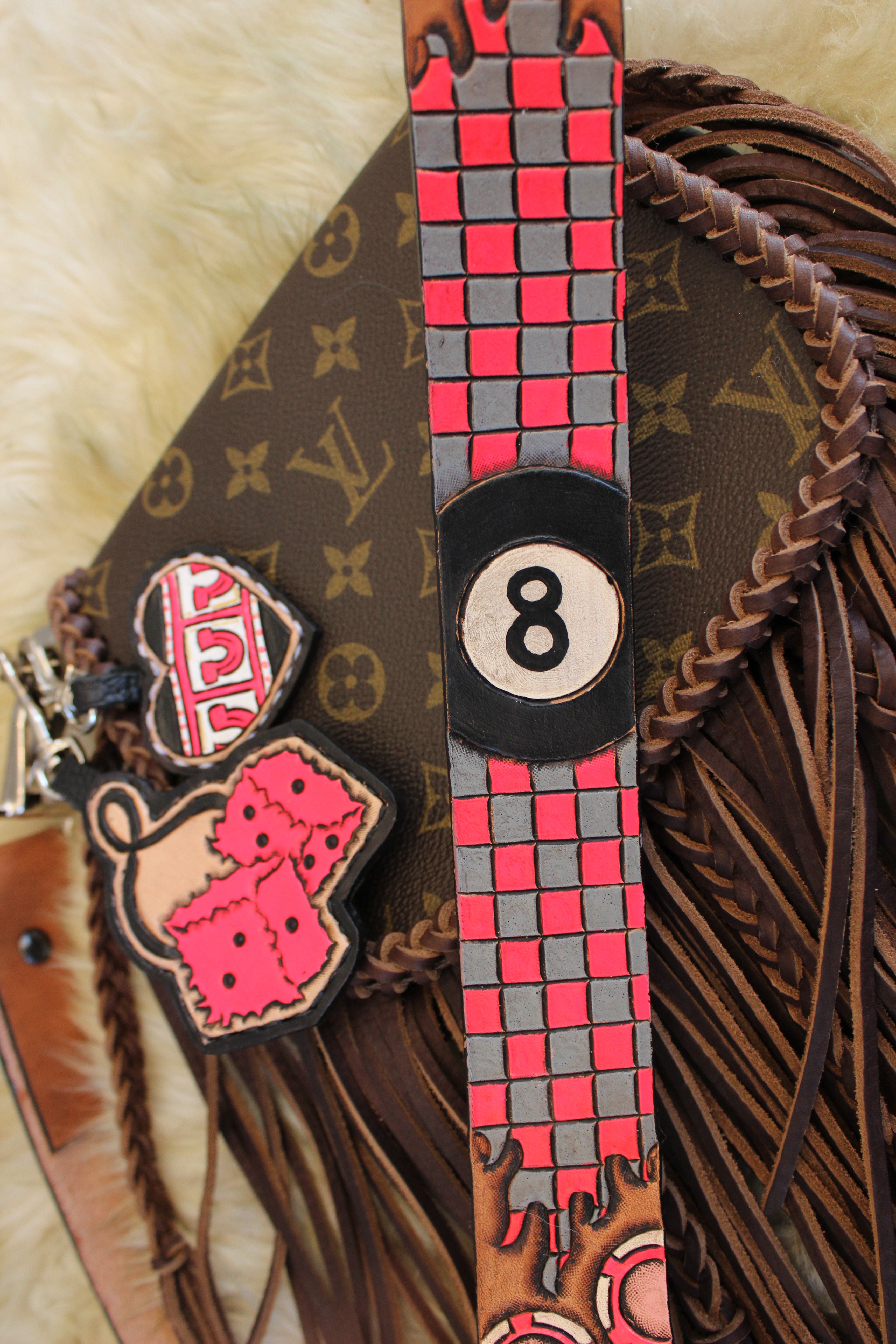 Lucky You Tooled Leather Purse Strap