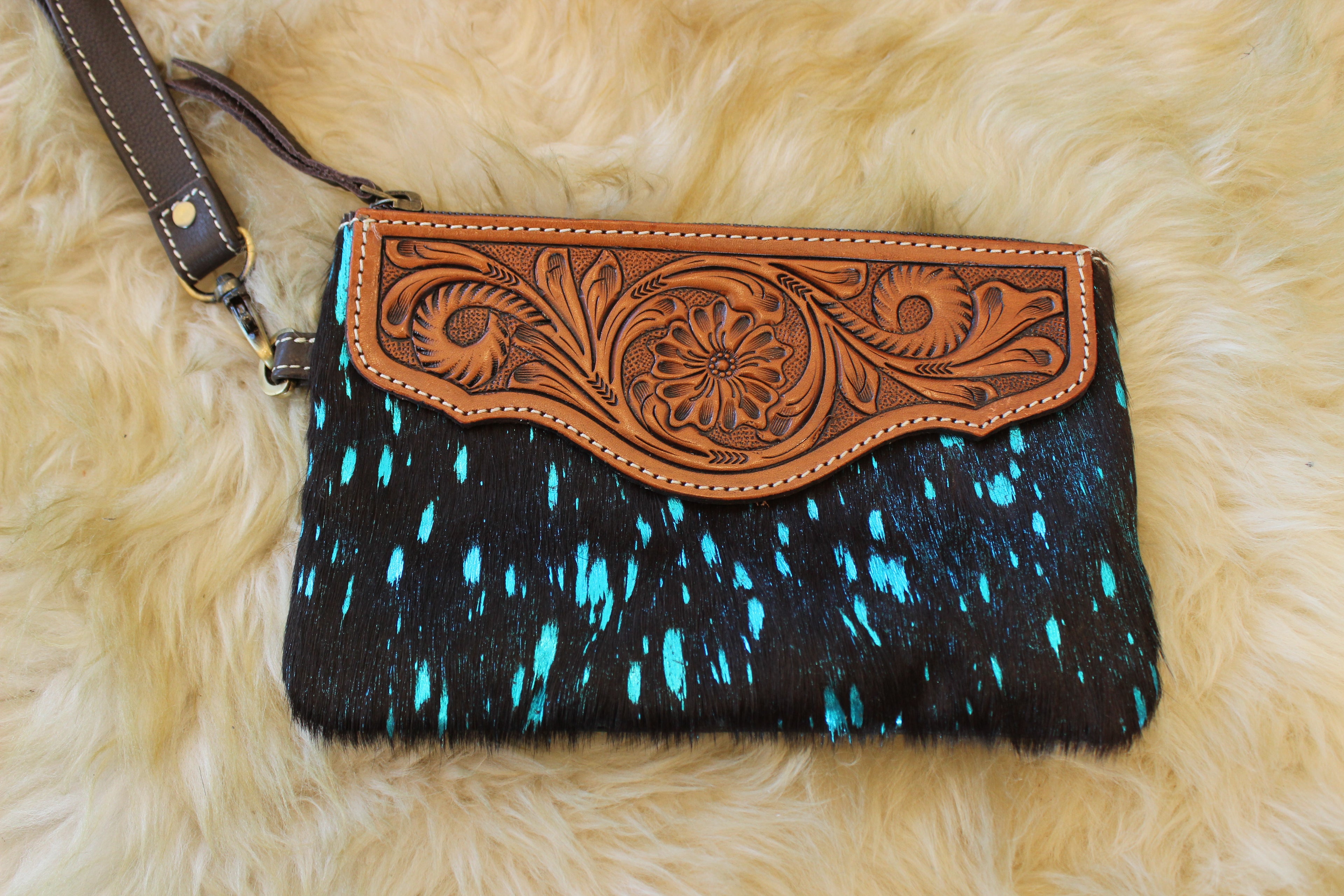 Hide Leather Wristlet