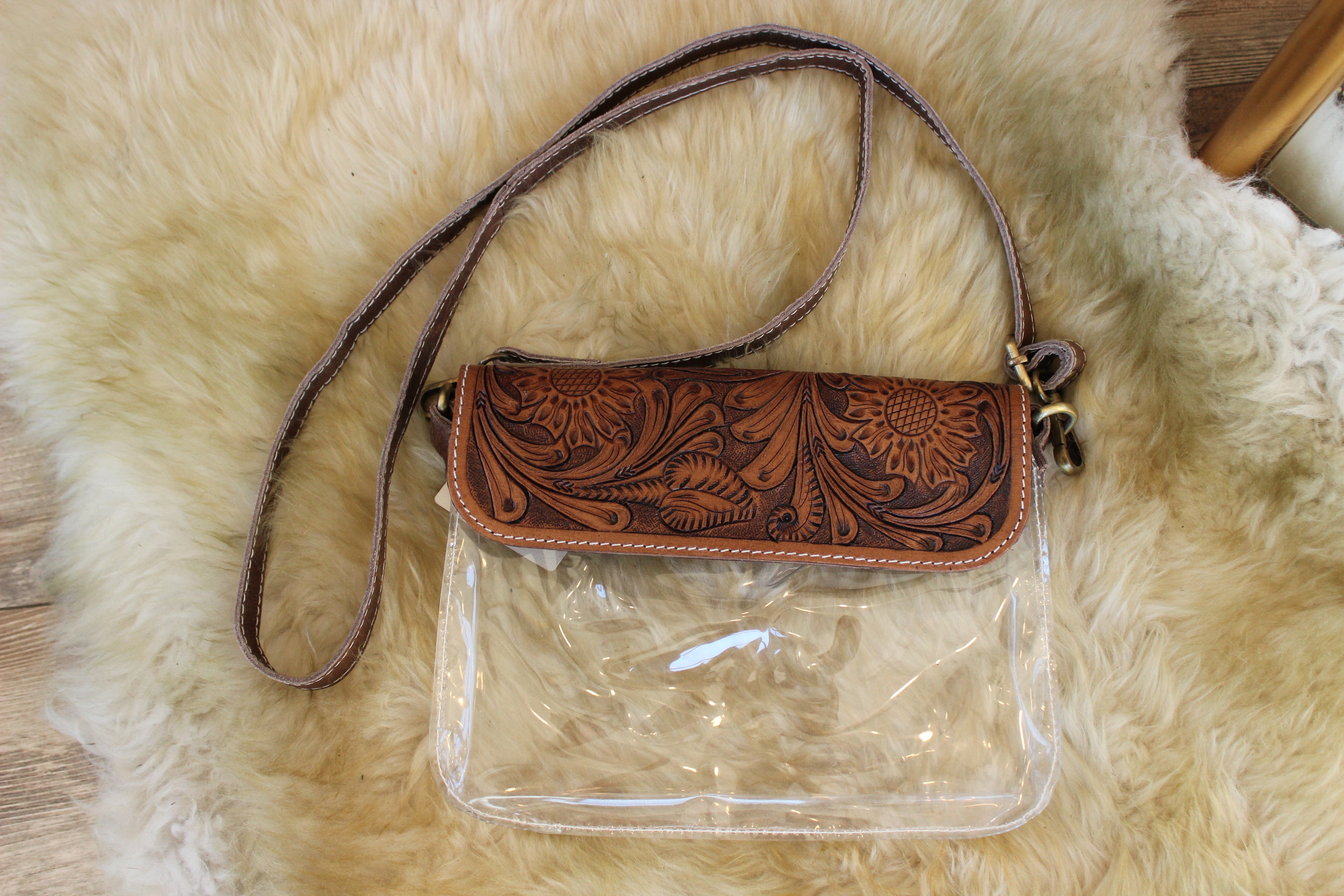 Stadium Tooled Leather Bag