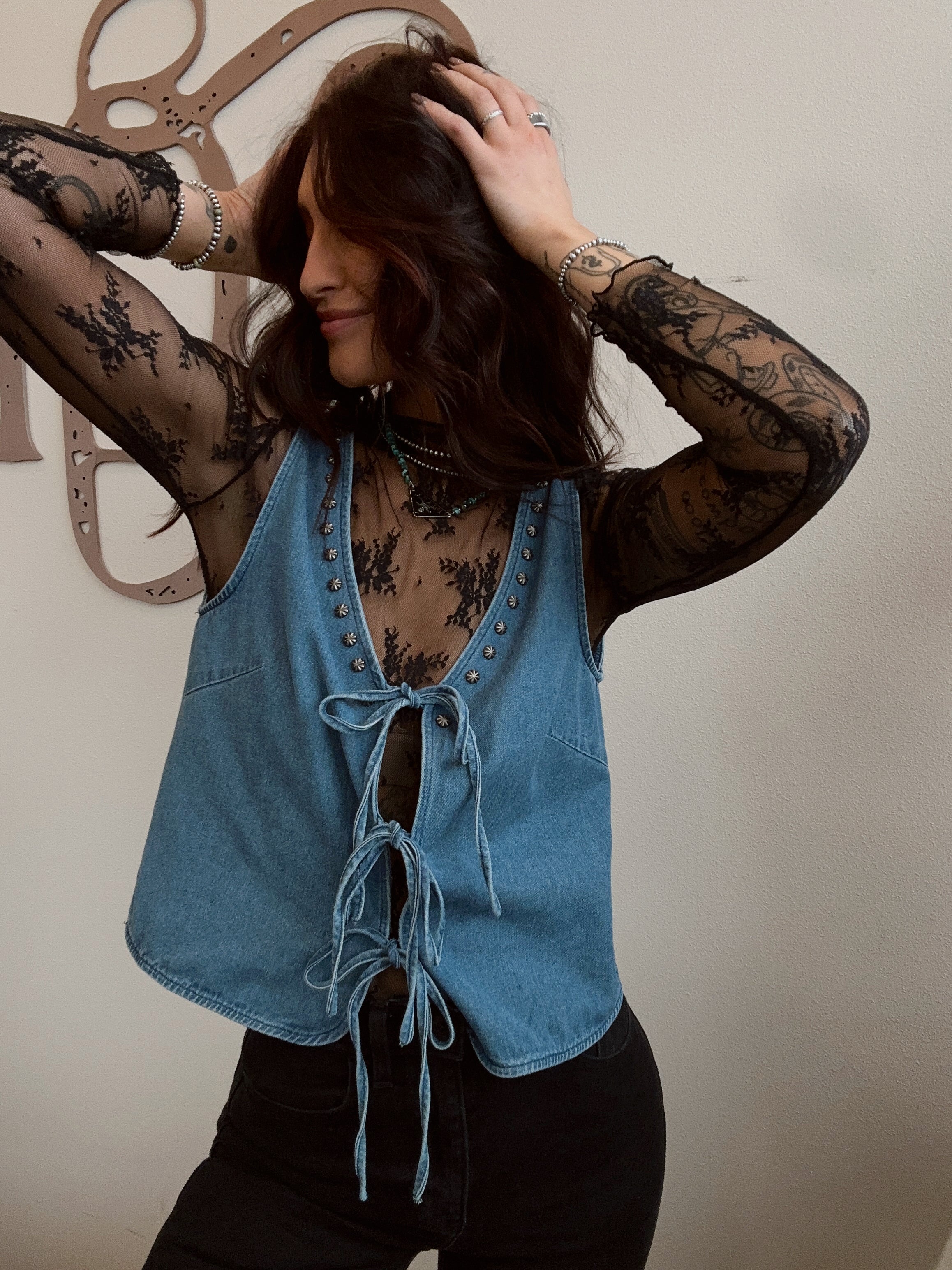 Western Stud Tie Vest