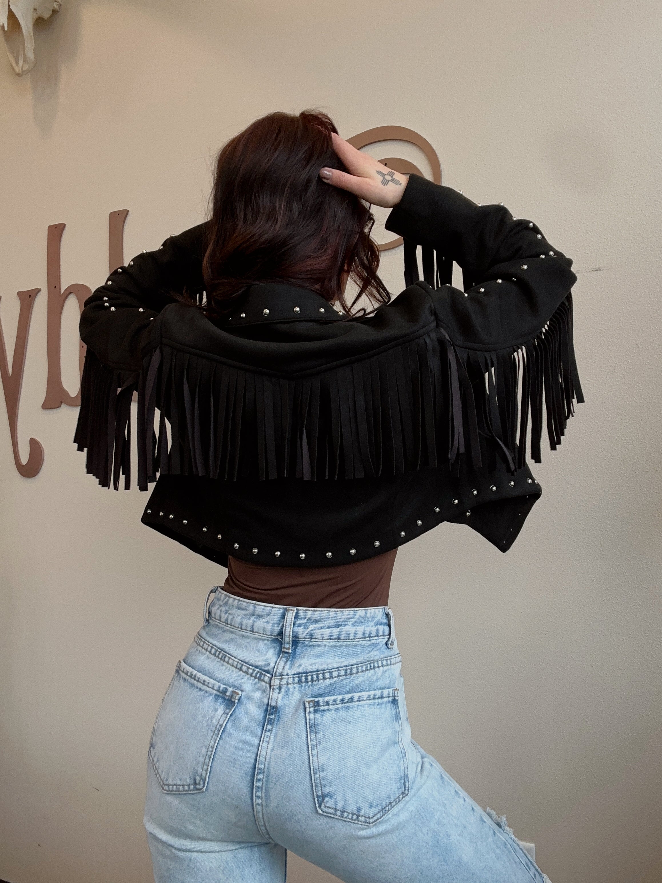 Black Suede Fringe Jacket
