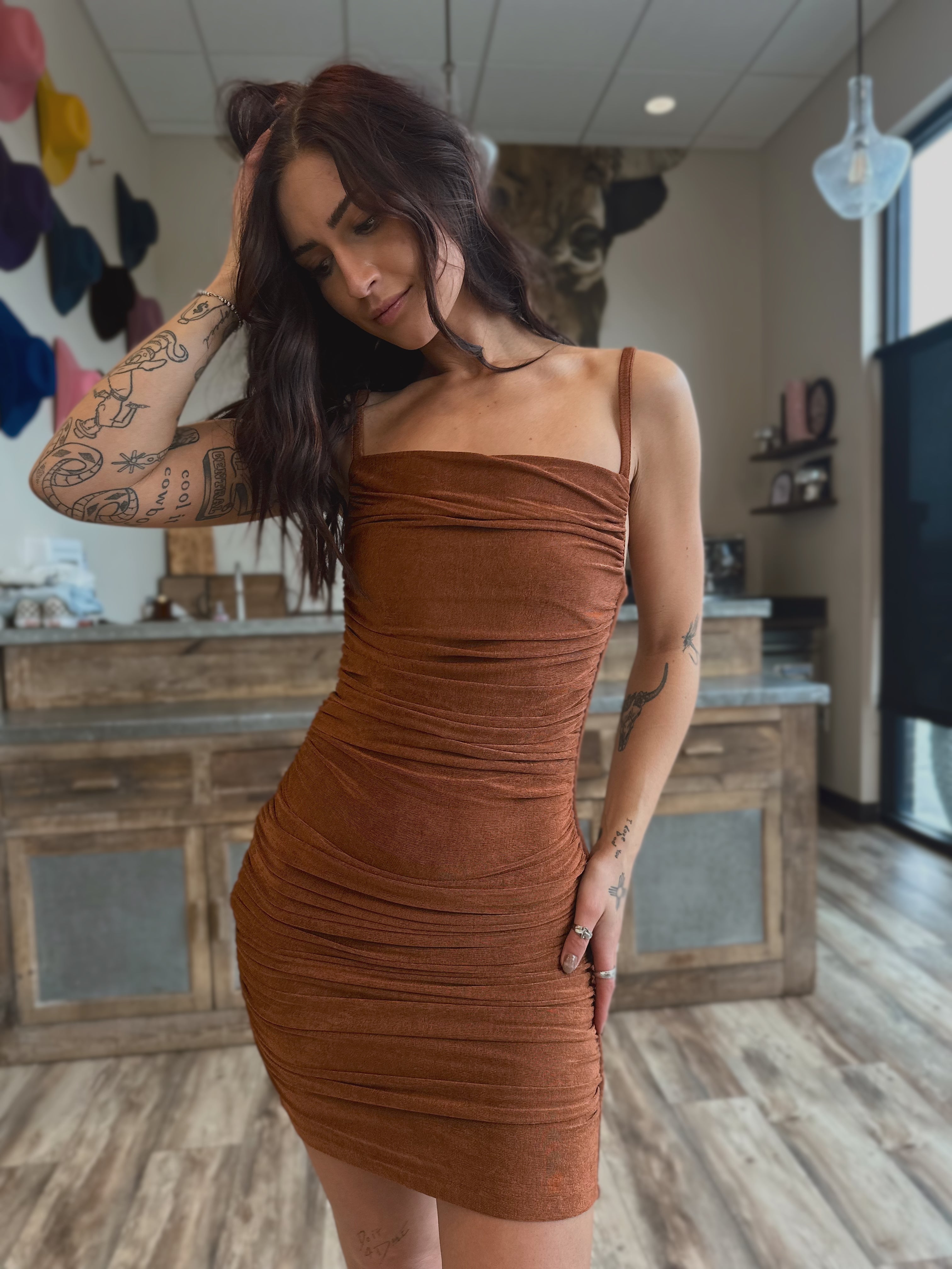 Rust Mini Dress