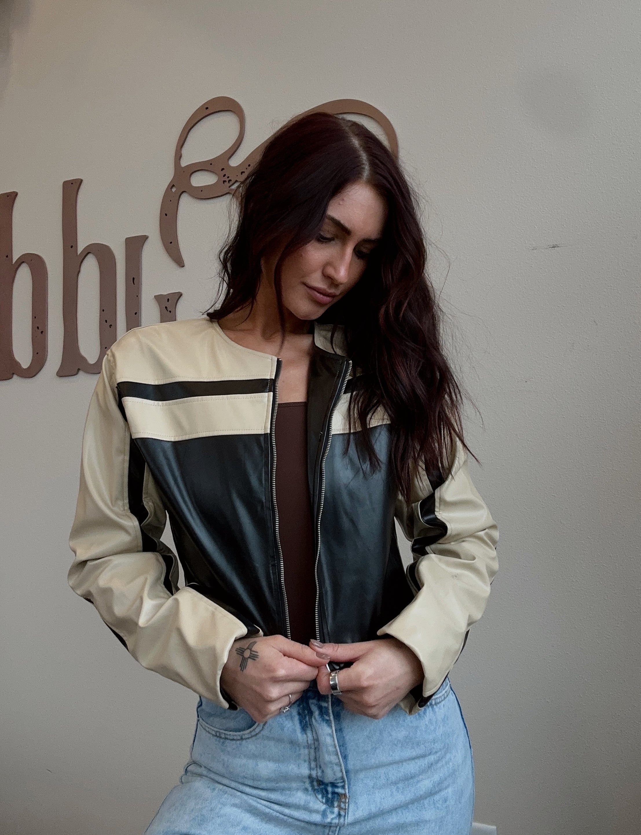 Leather Cropped Jacket