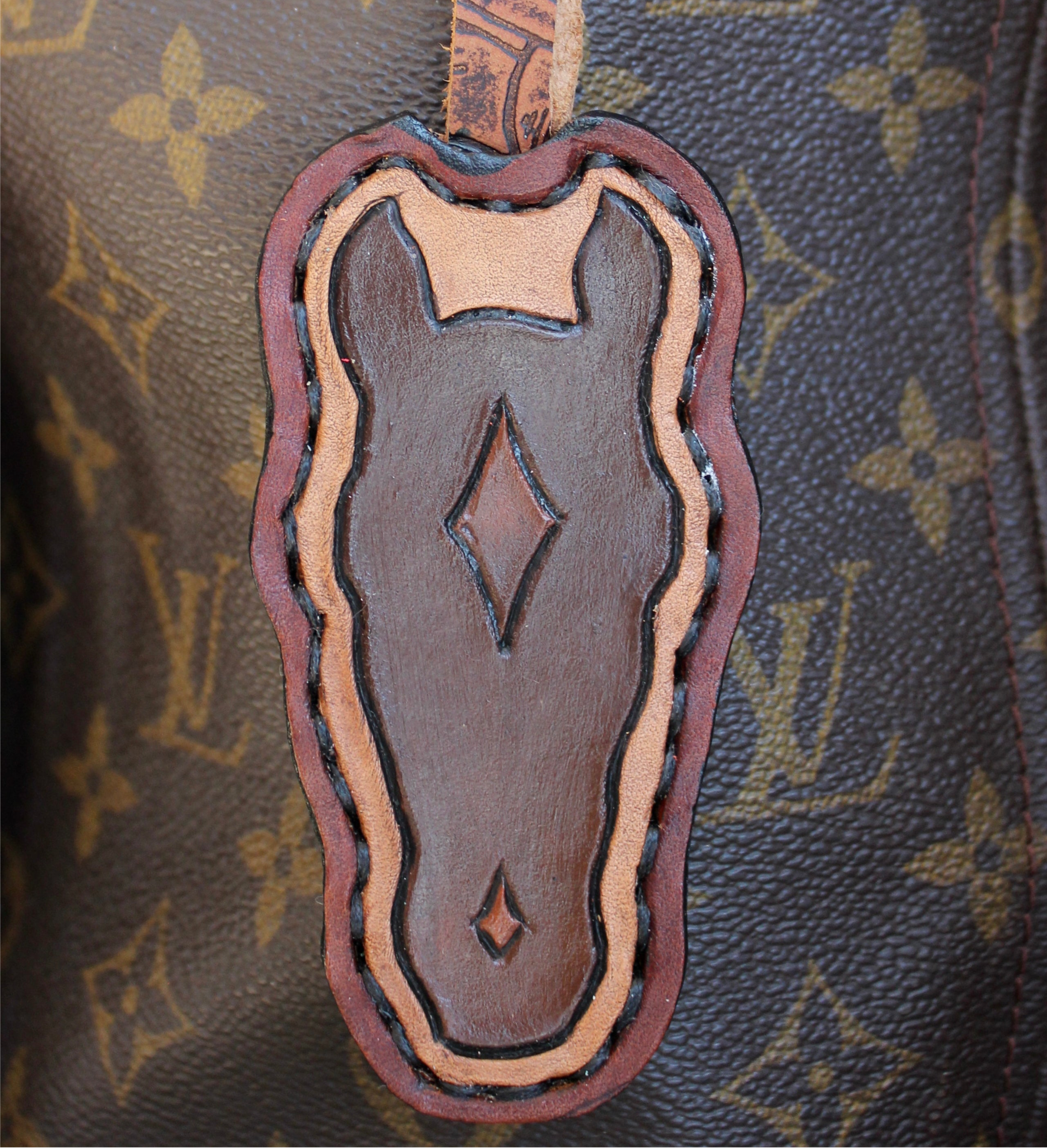 Leather Purse Charm Brown Horse