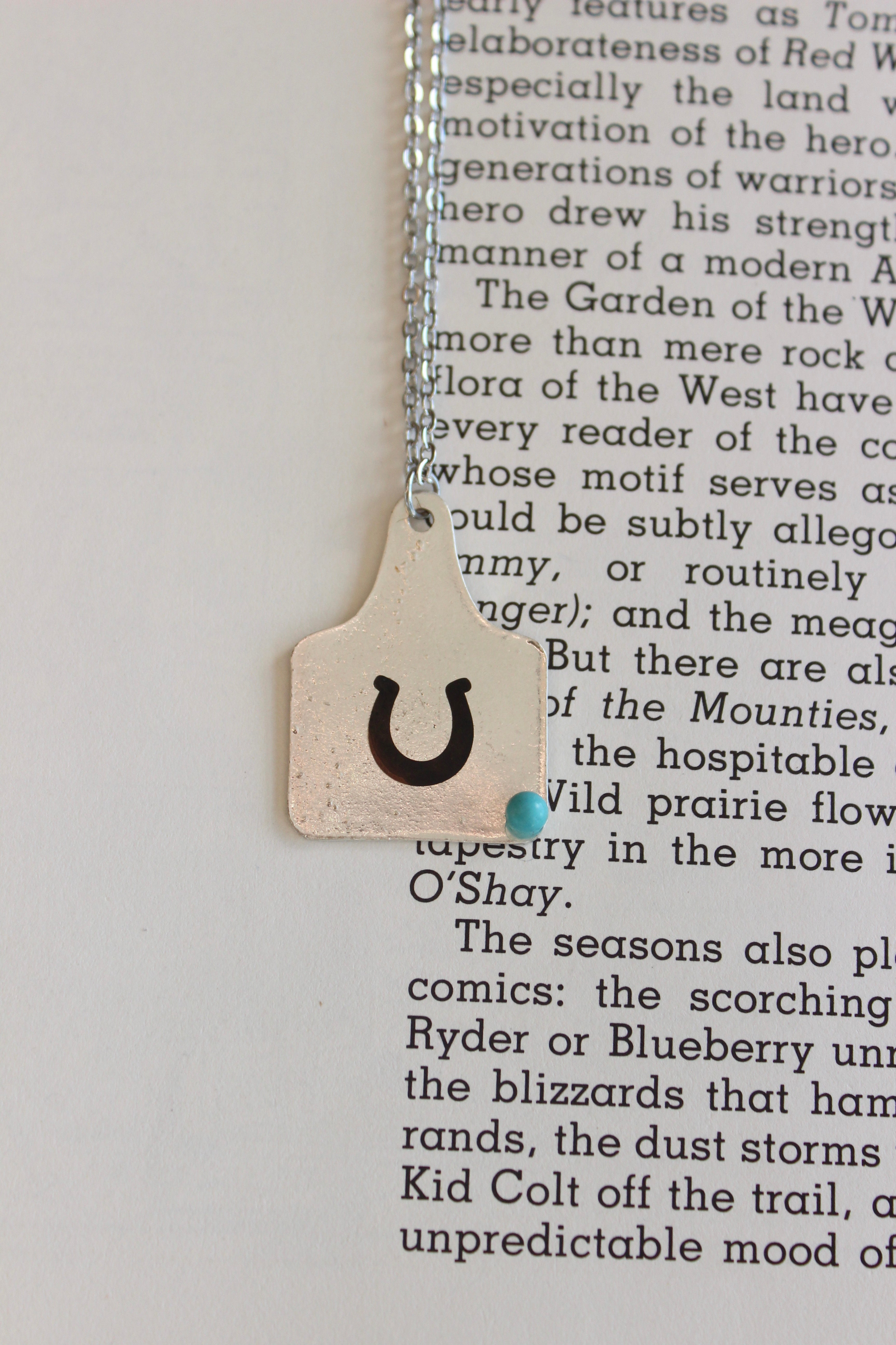 Cow Tag Charm Necklace
