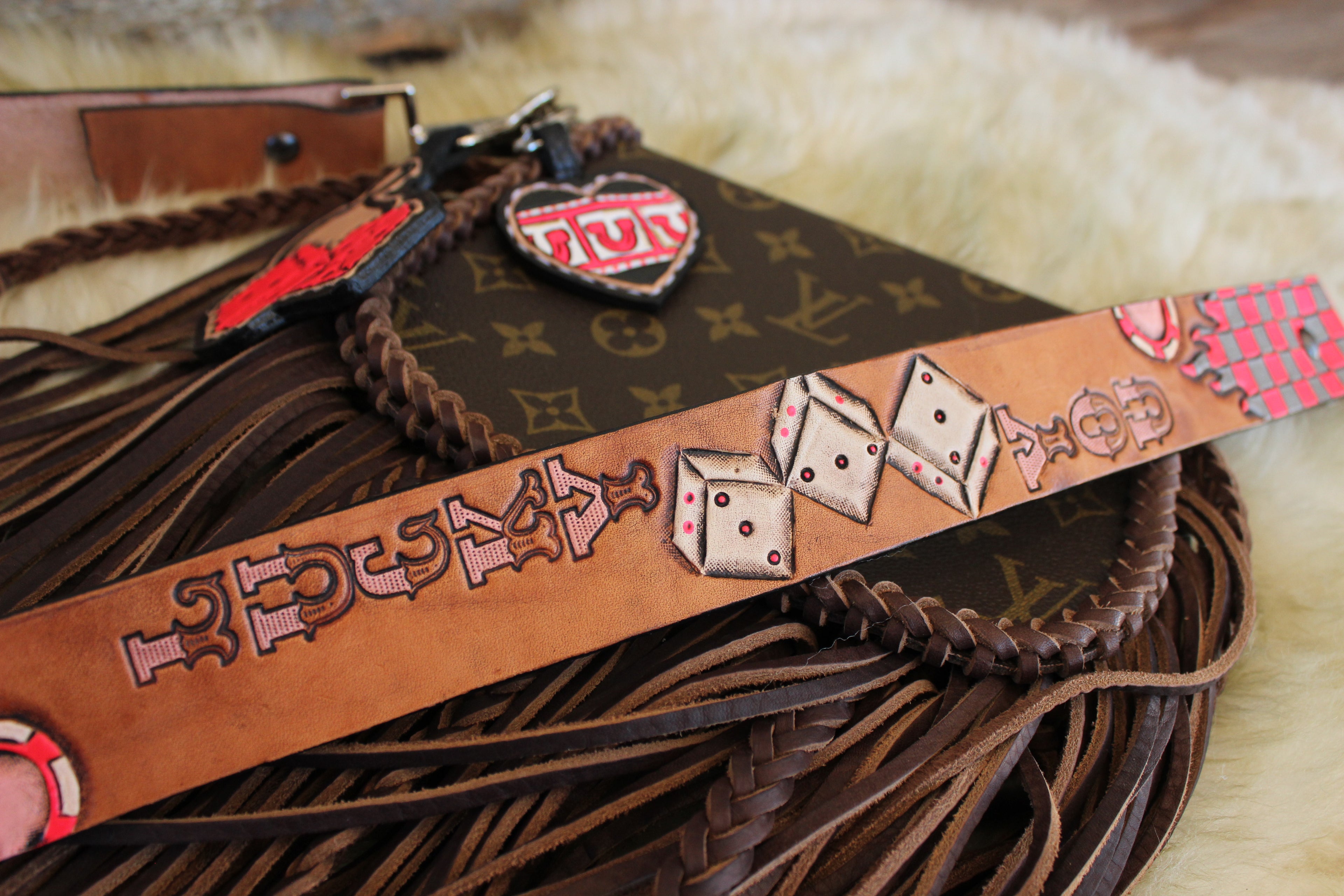 Lucky You Tooled Leather Purse Strap