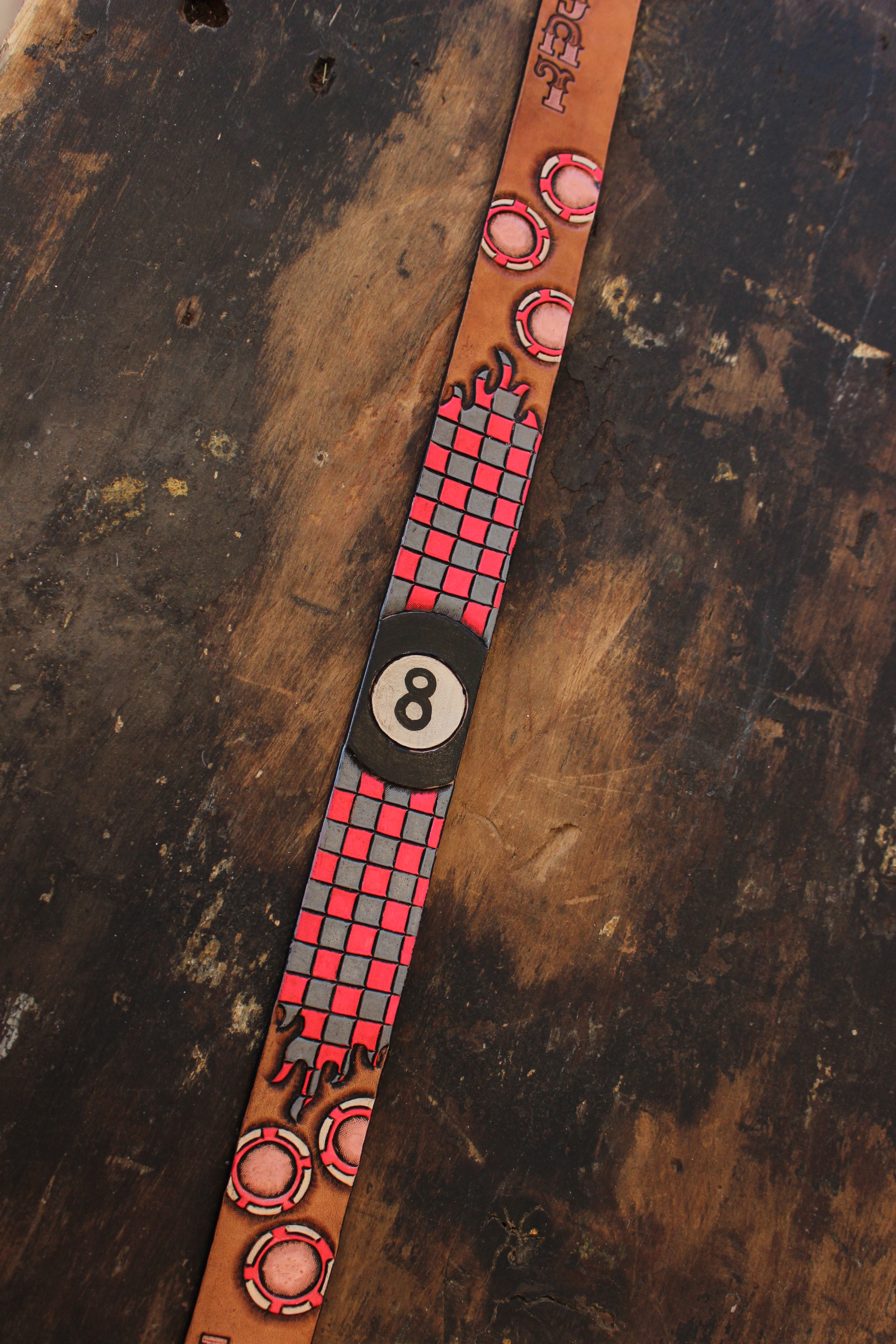 Lucky You Tooled Leather Purse Strap