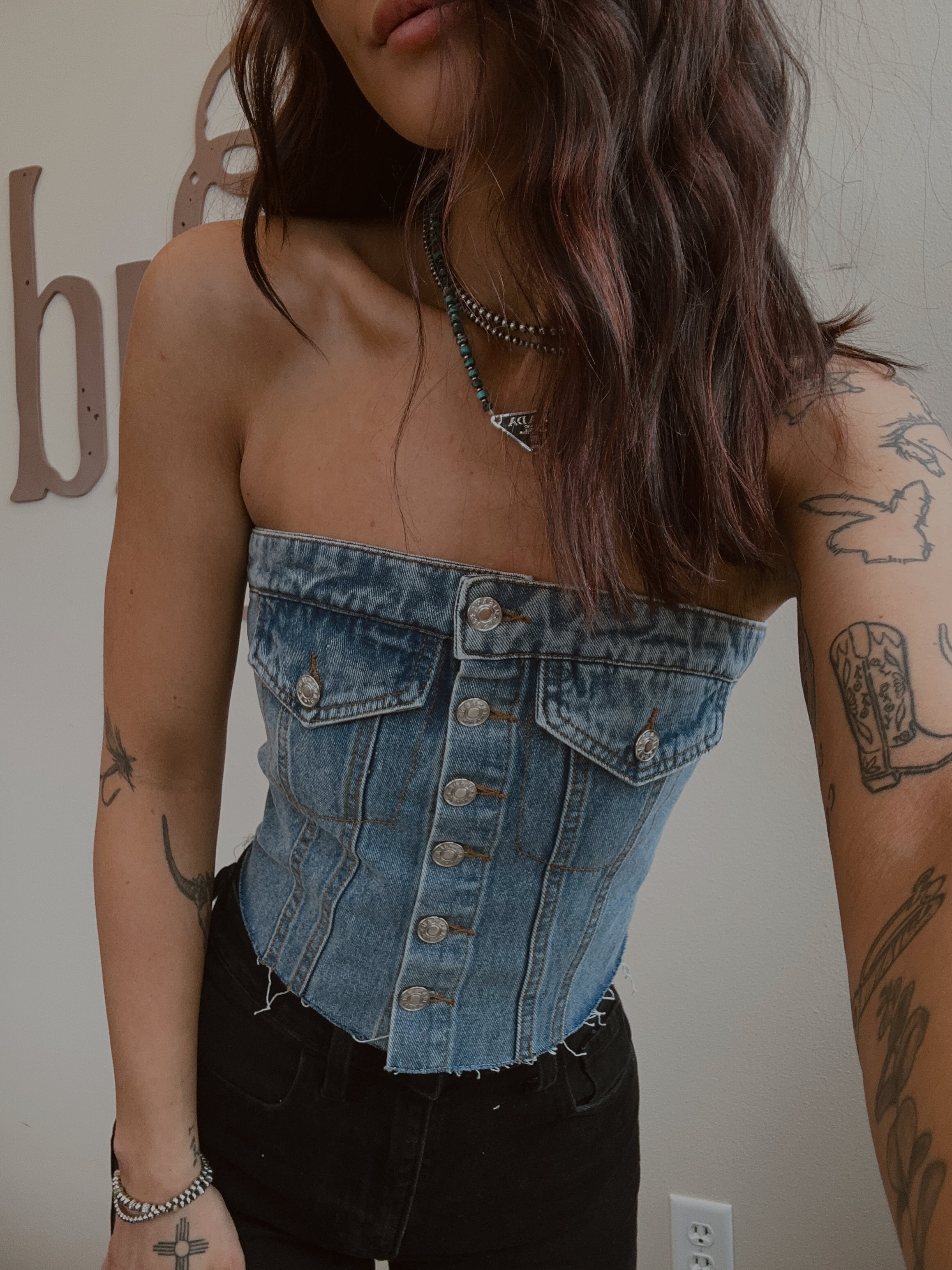 Denim Corset Top