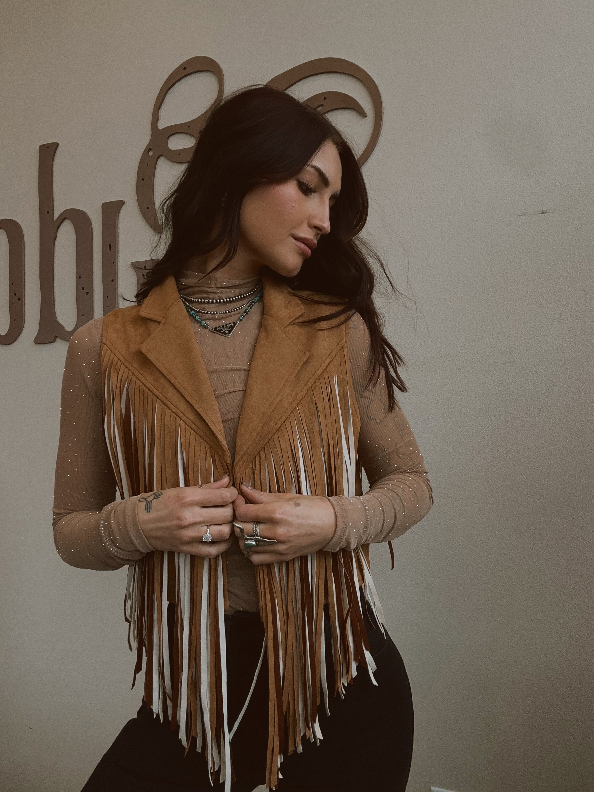 Camel Suede Vest