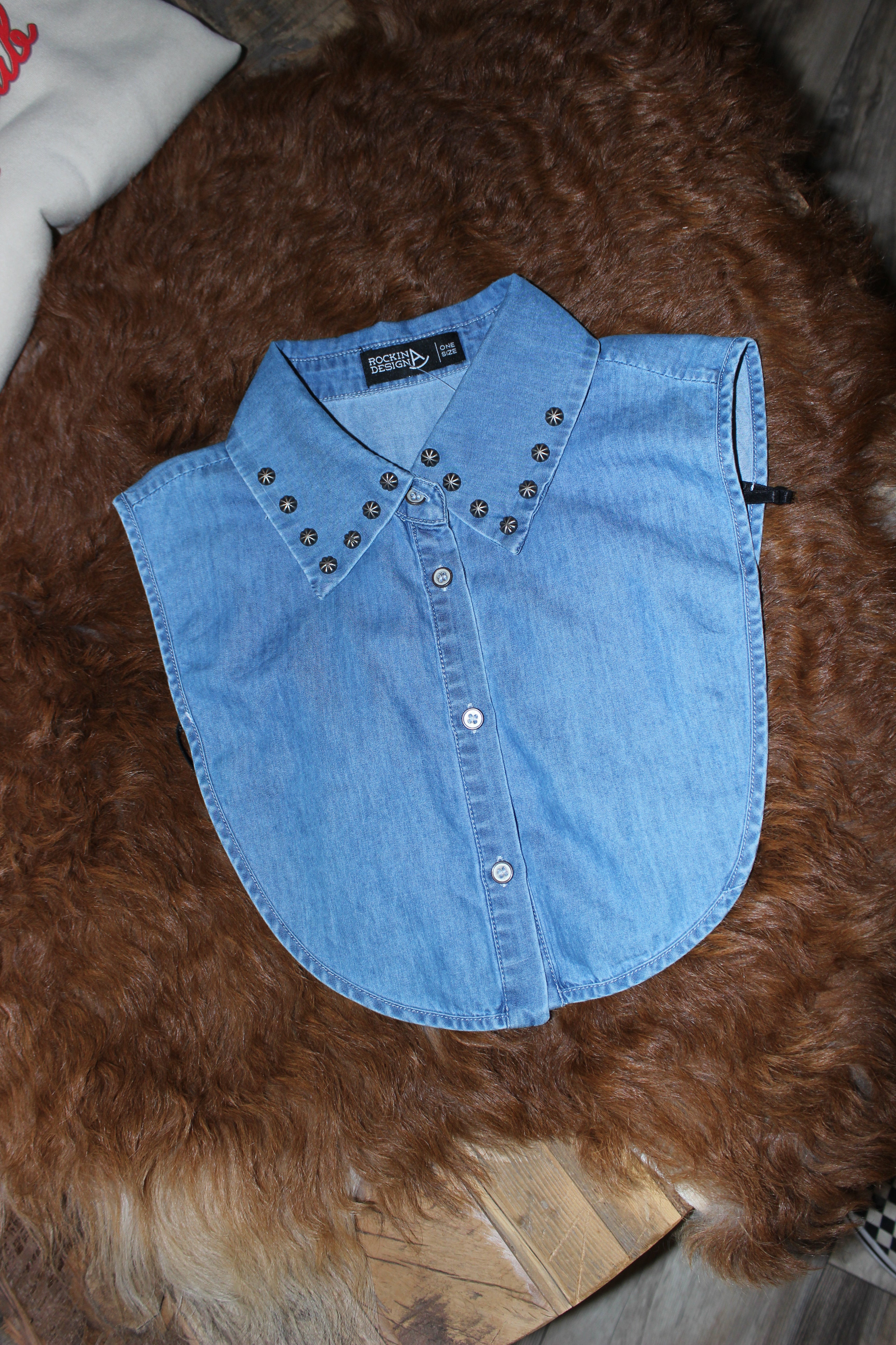 Studded Faux Collar For Layering