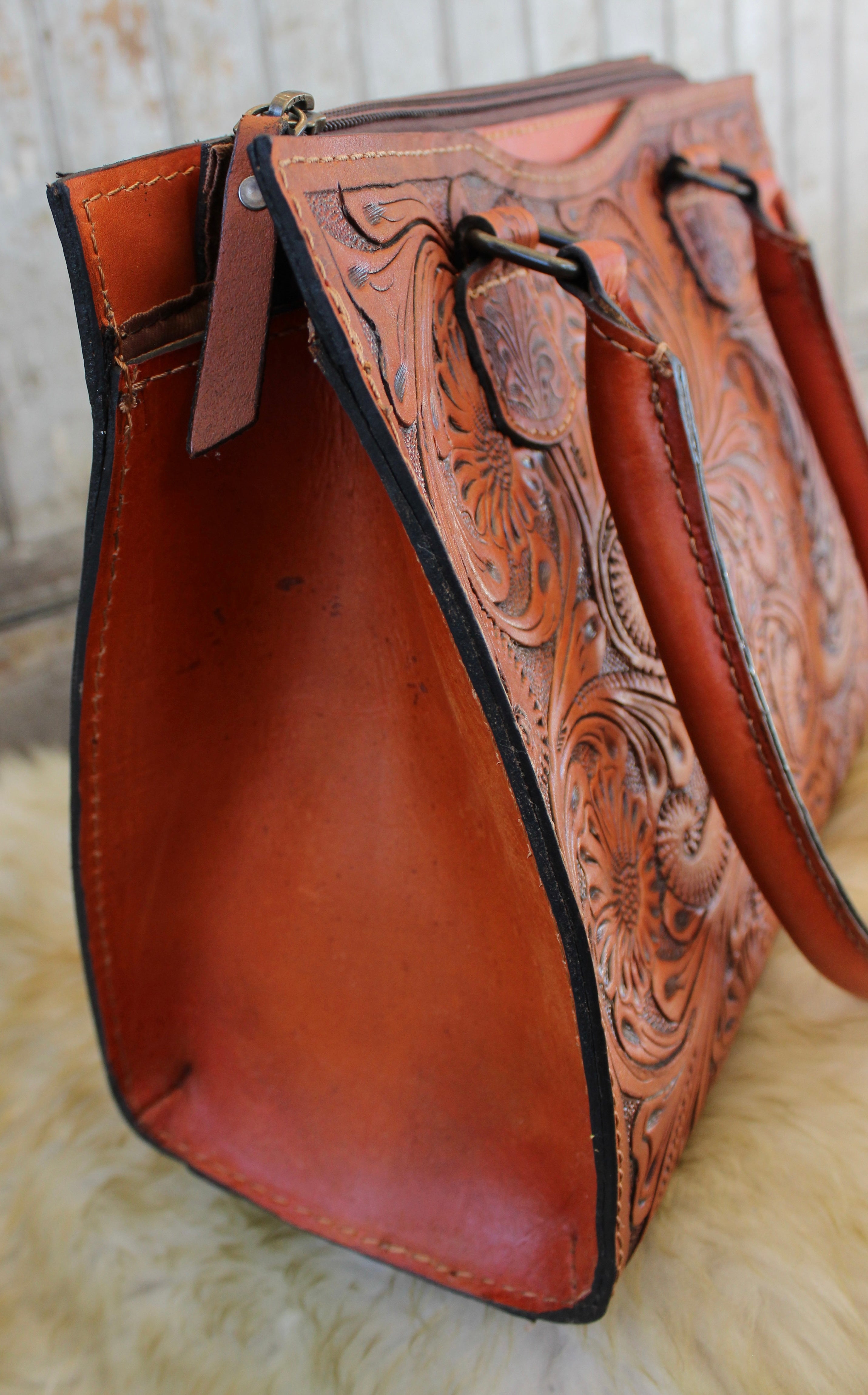 AD Tooled Leather Tote