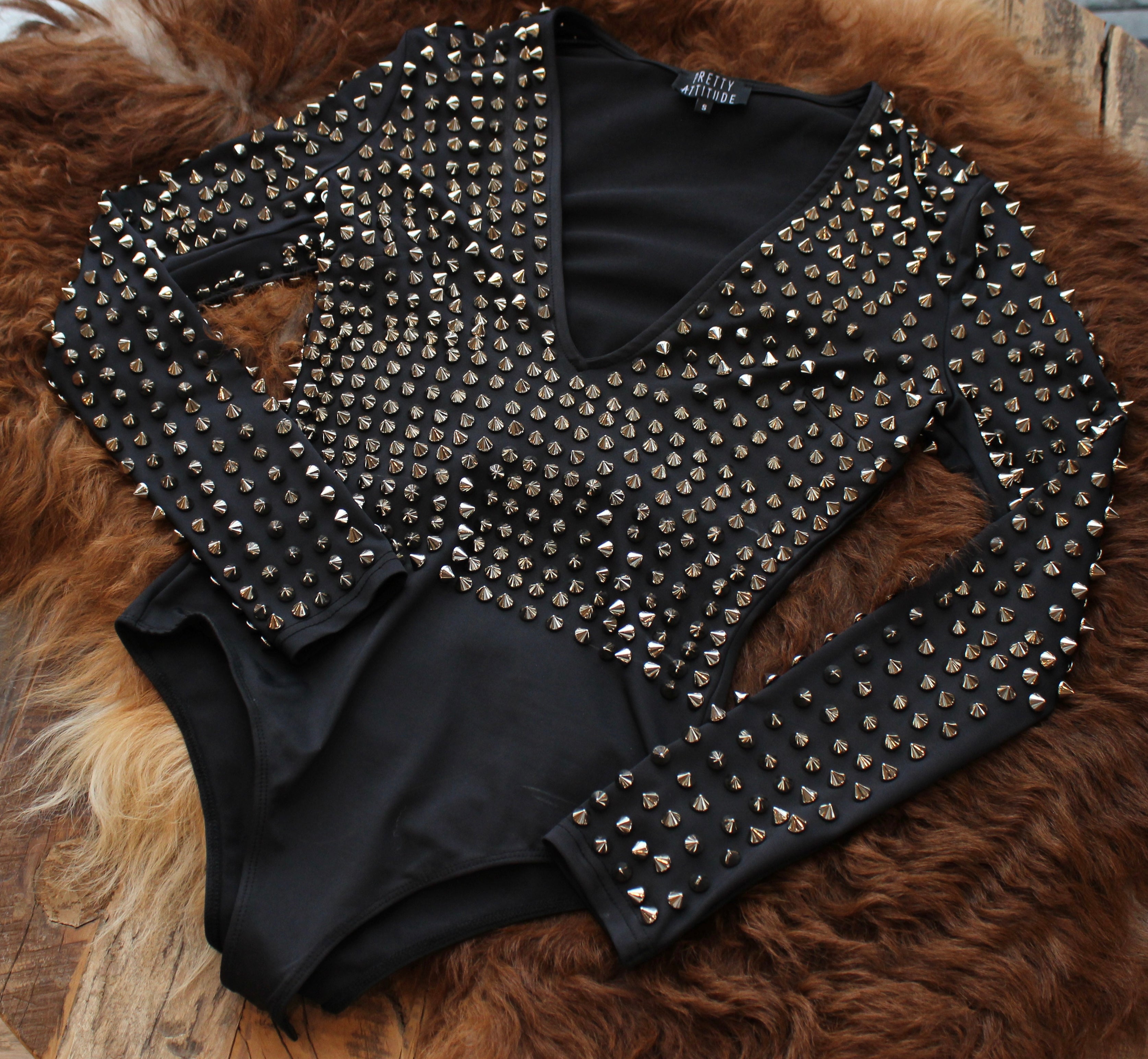 Black Studded Bodysuit