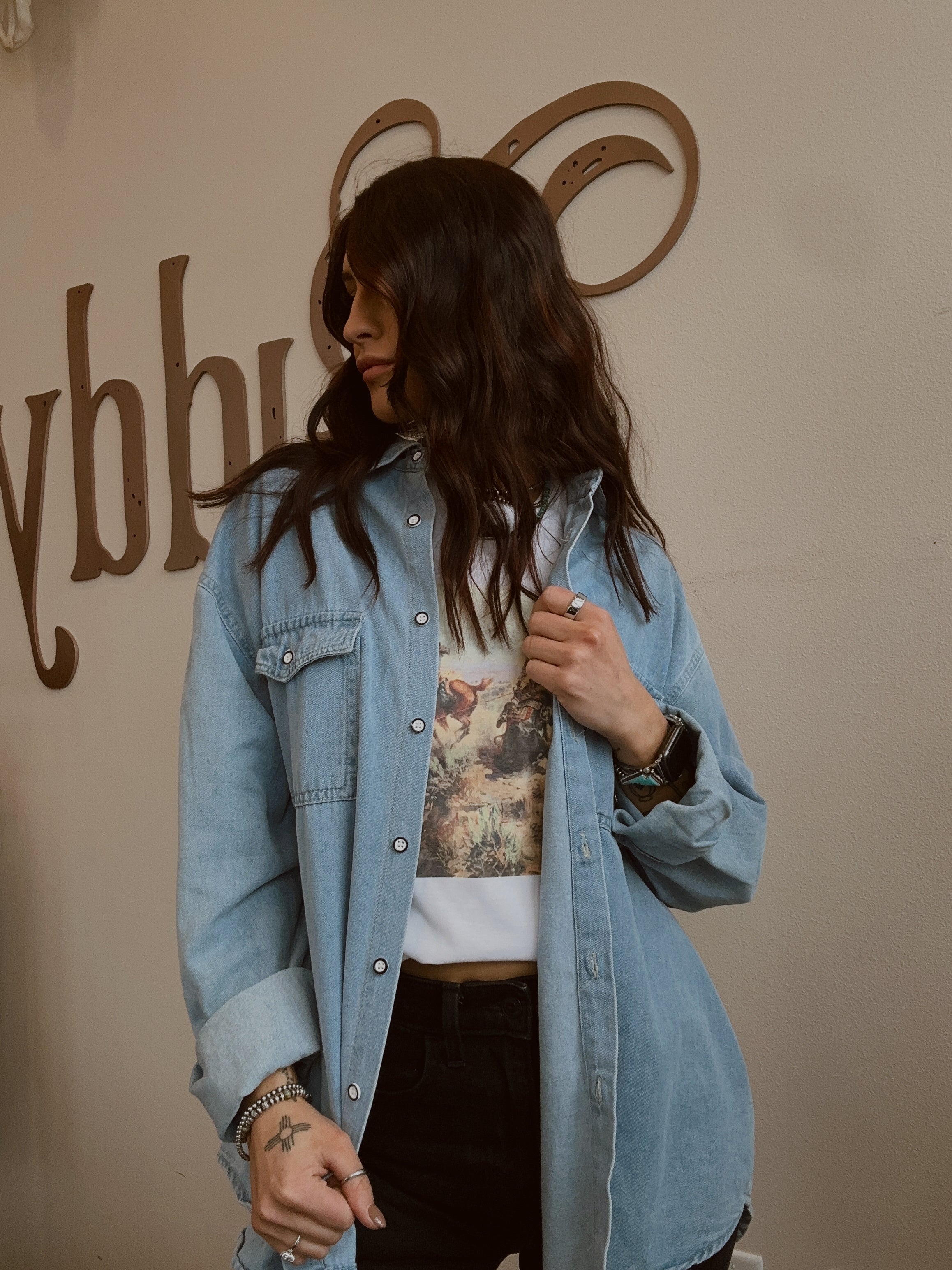 Basic Denim Button Up