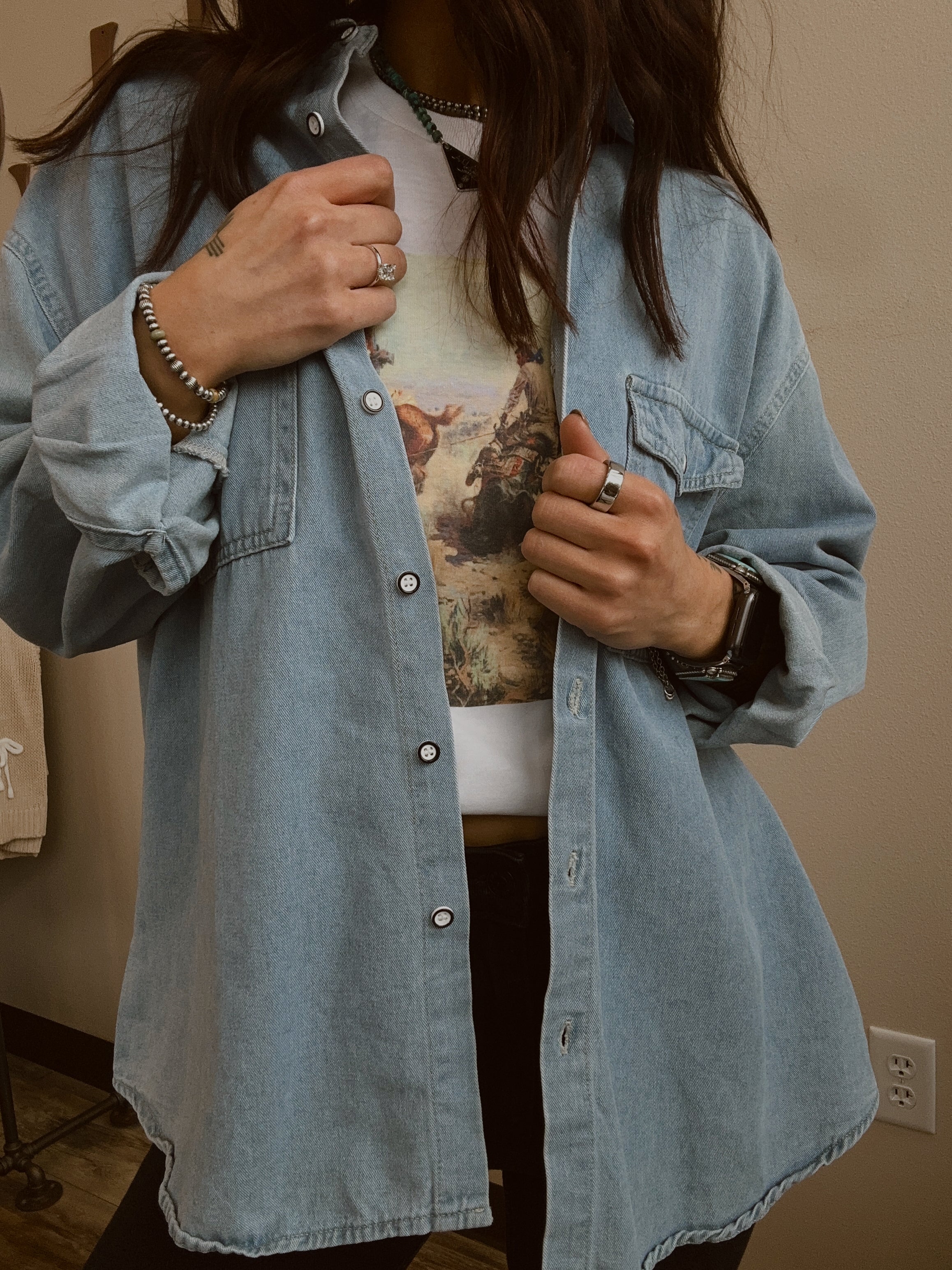 Basic Denim Button Up