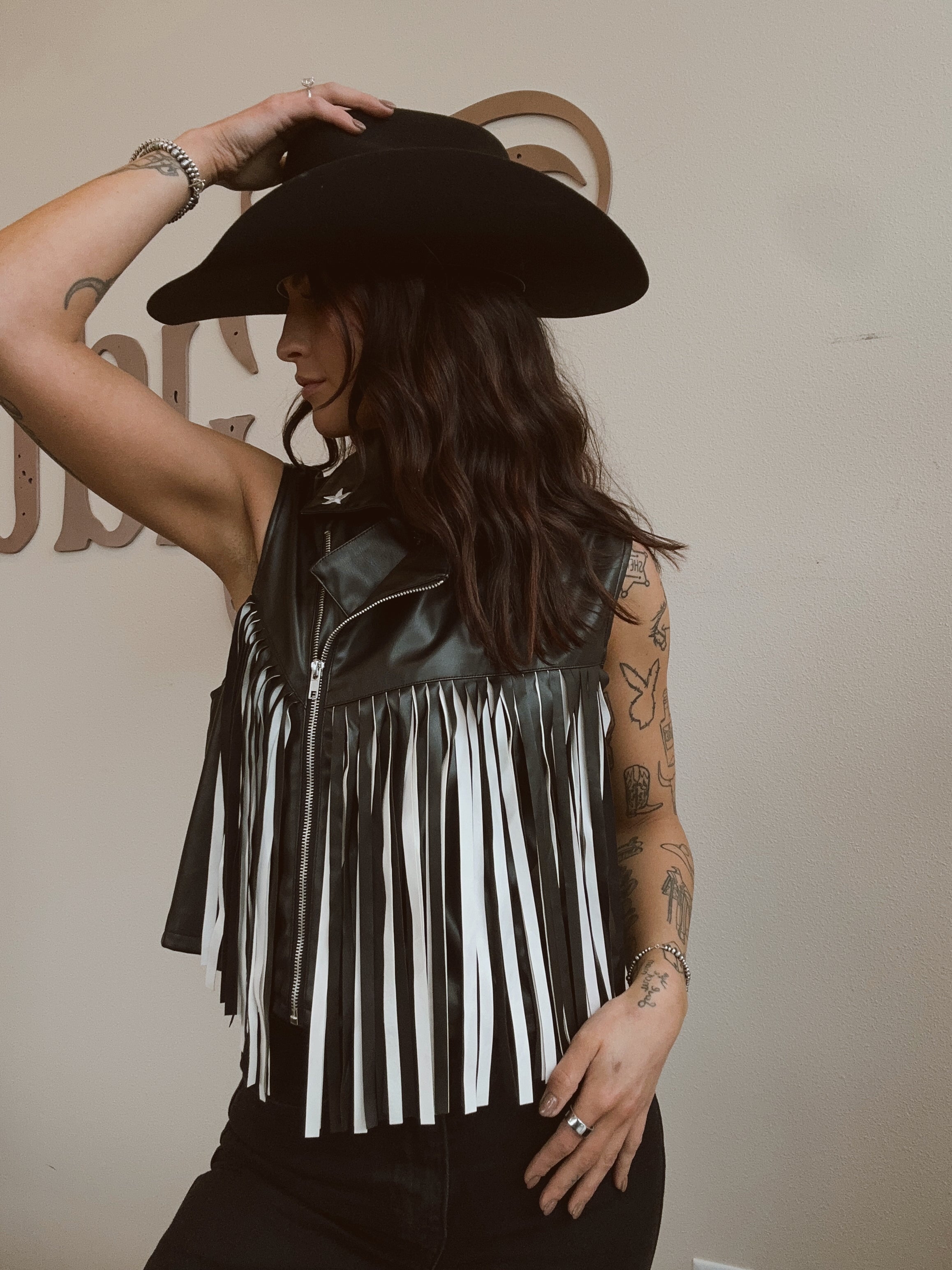 Leather Fringe Vest