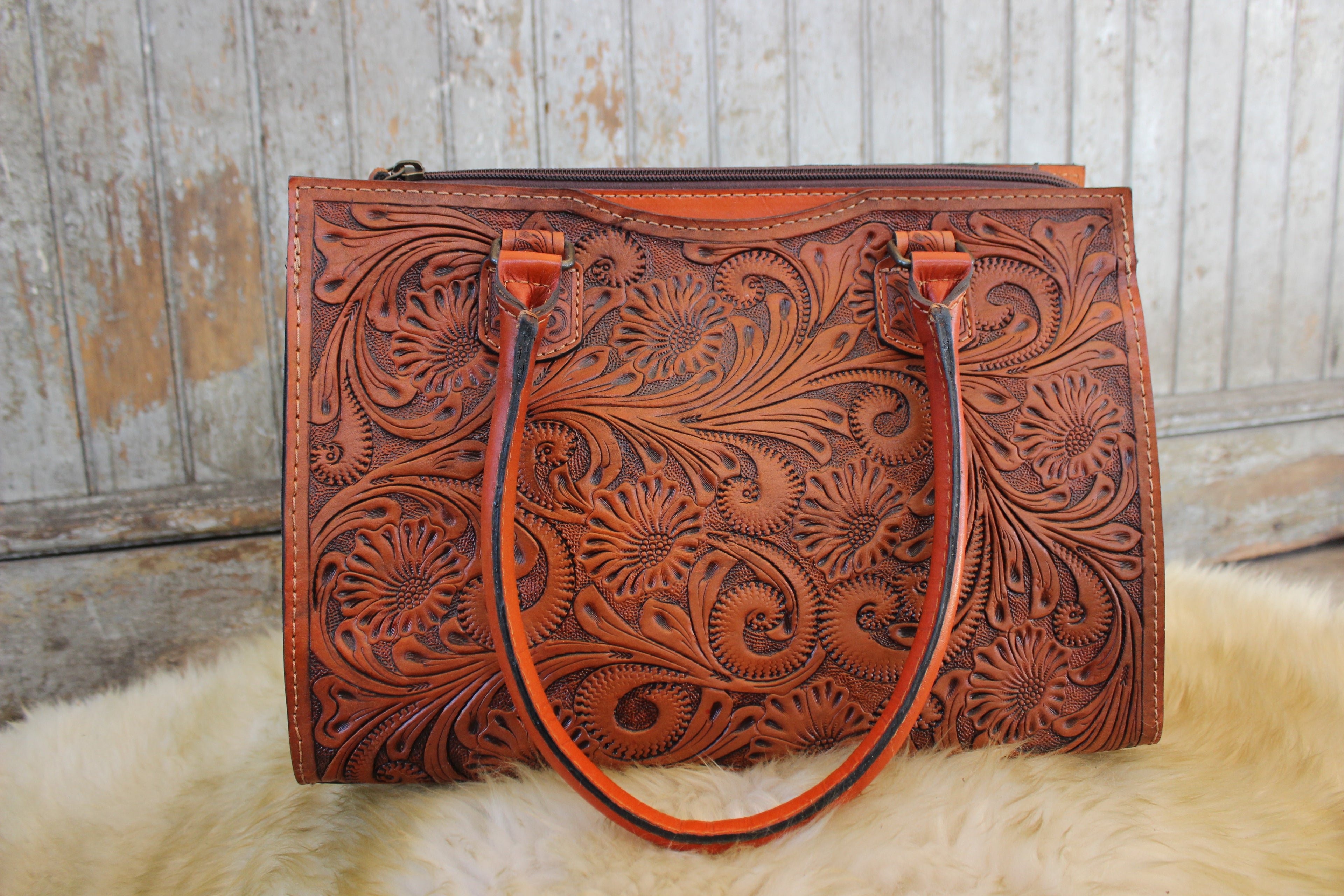 AD Tooled Leather Tote