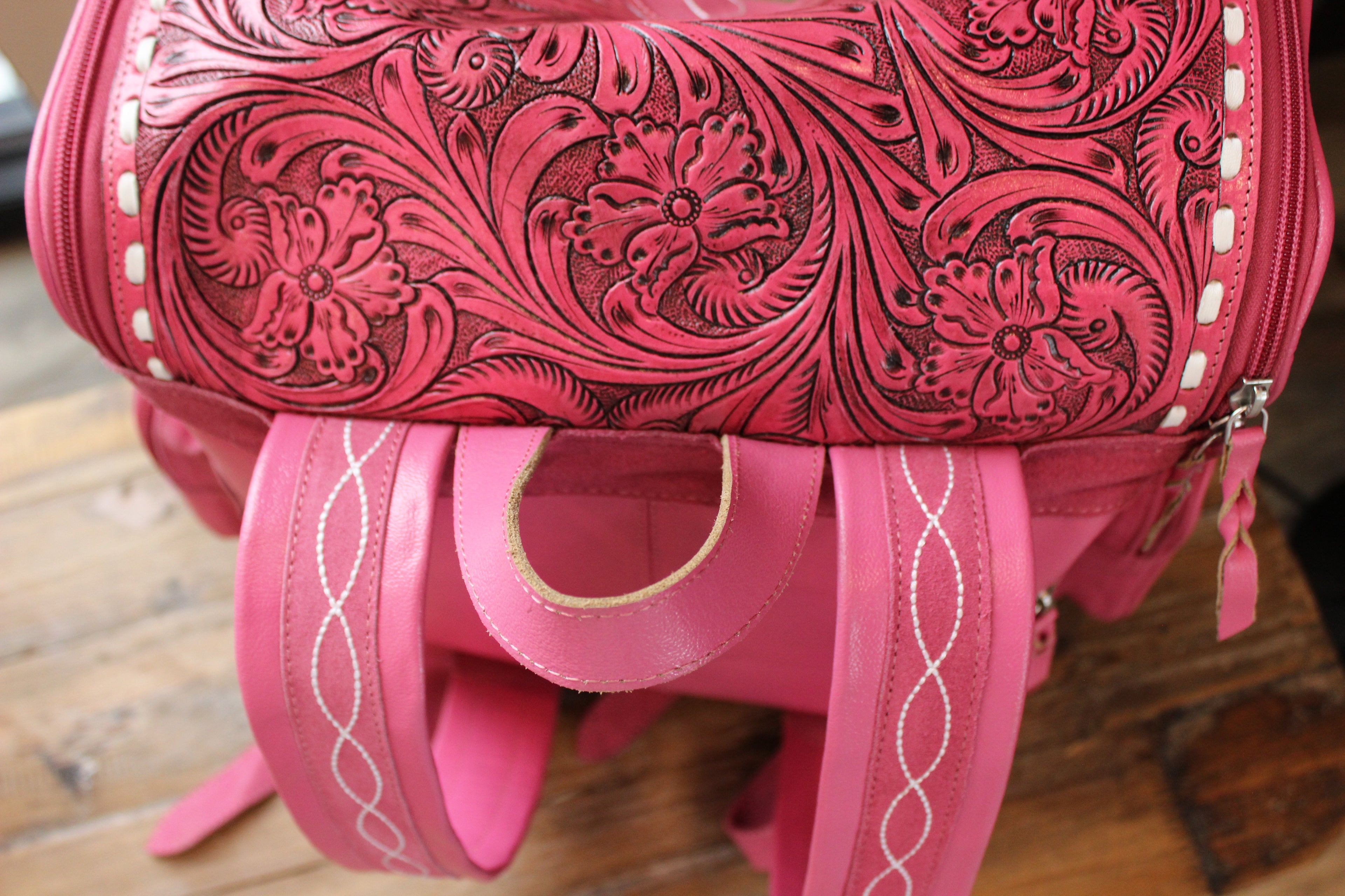 Pink Boot Stitch Backpack