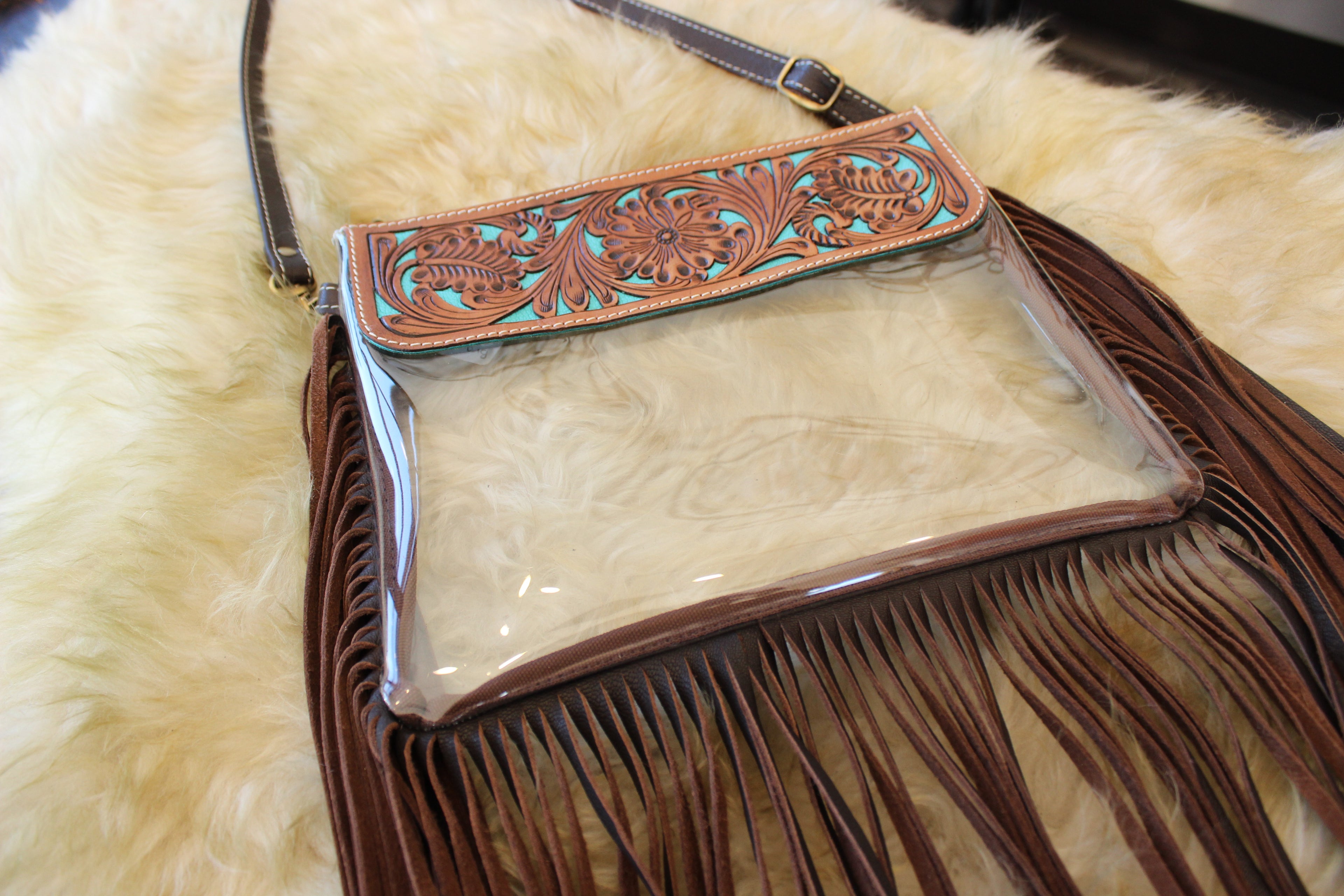 Hand Tooled Stadium Purse