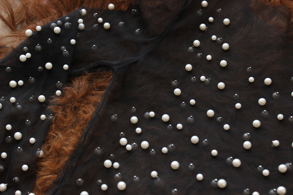 Pearl Mesh Layering Shirt