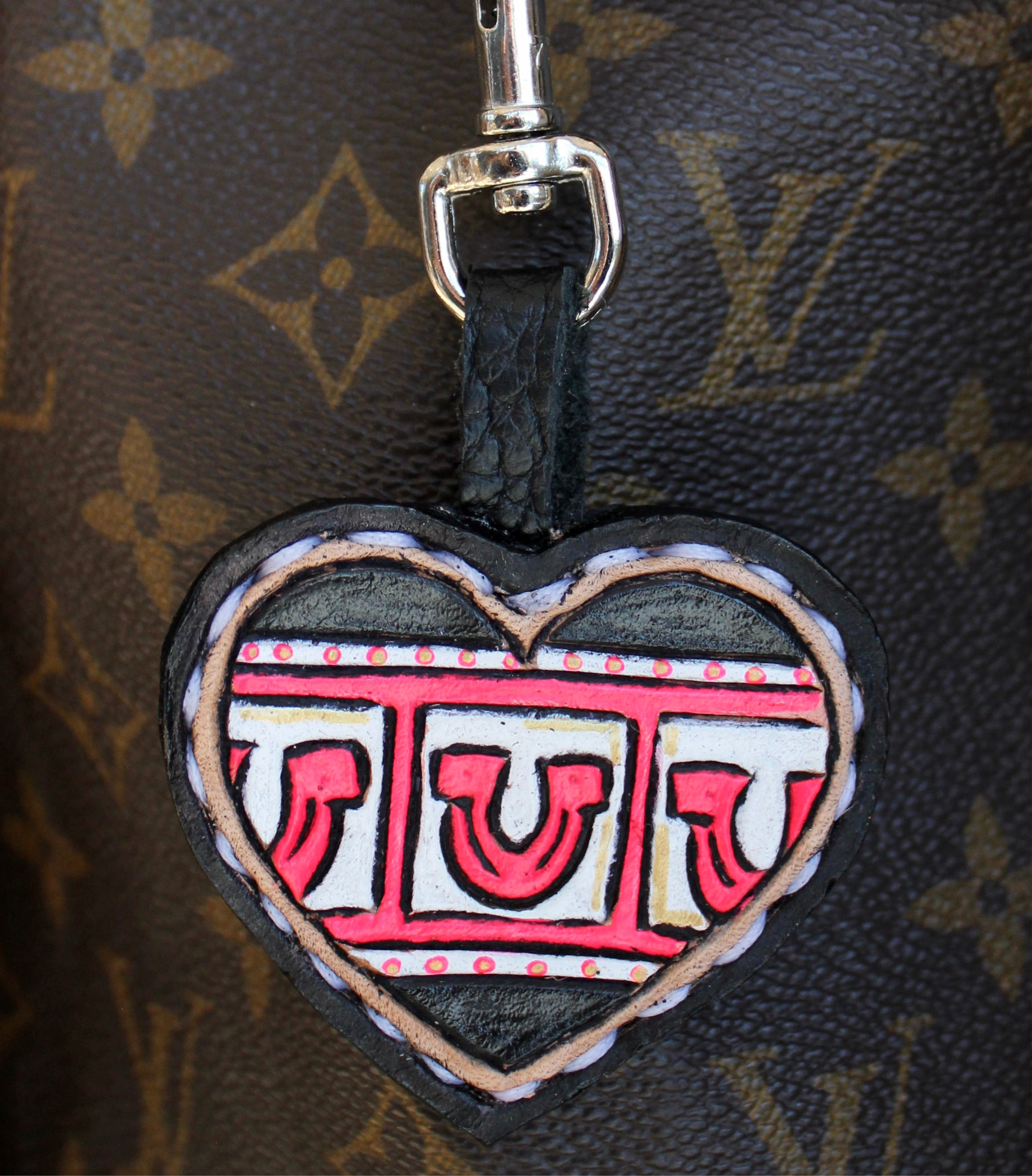 Leather Purse Charm Horseshoe