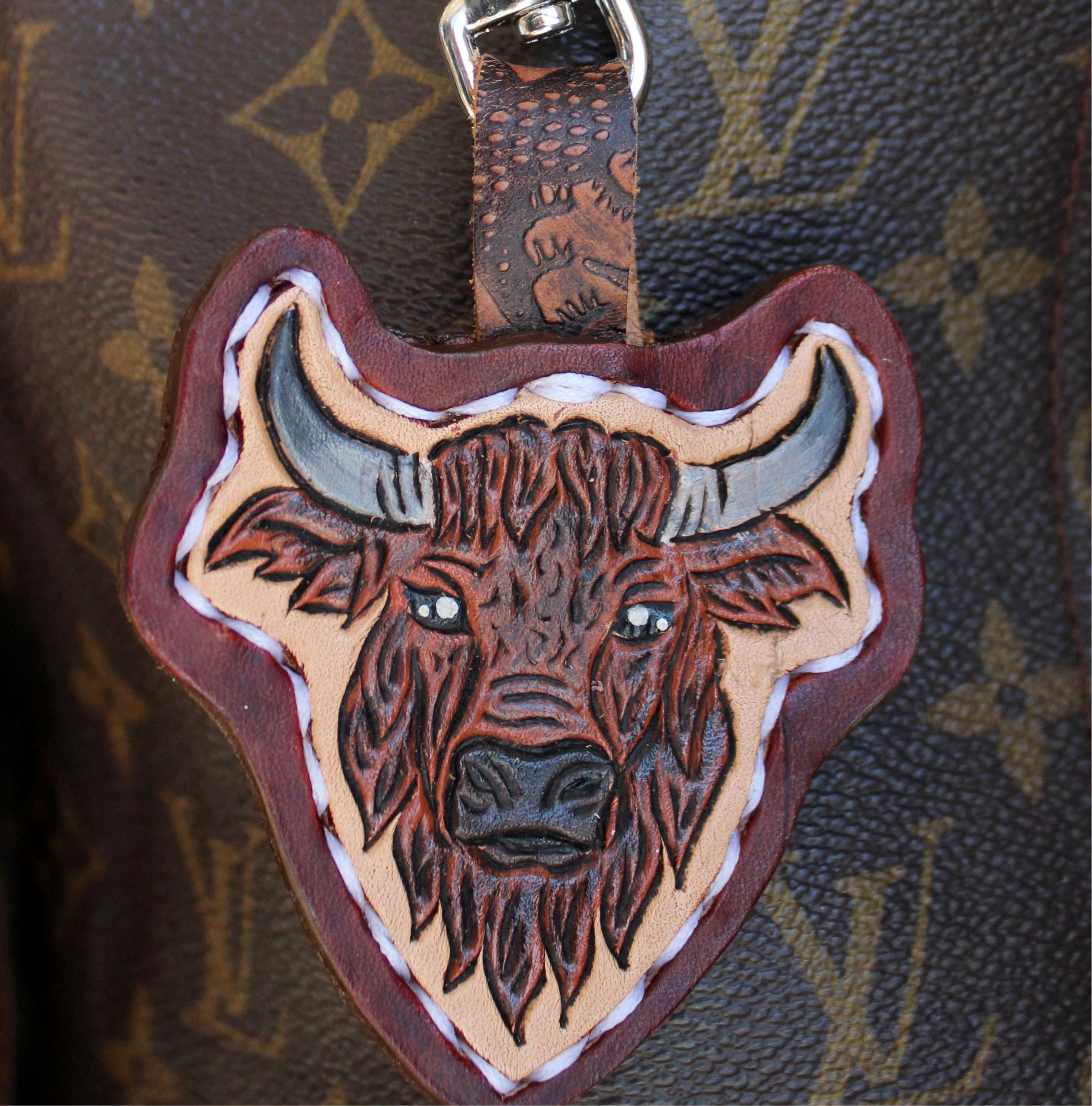 Leather Purse Charm Longhorn