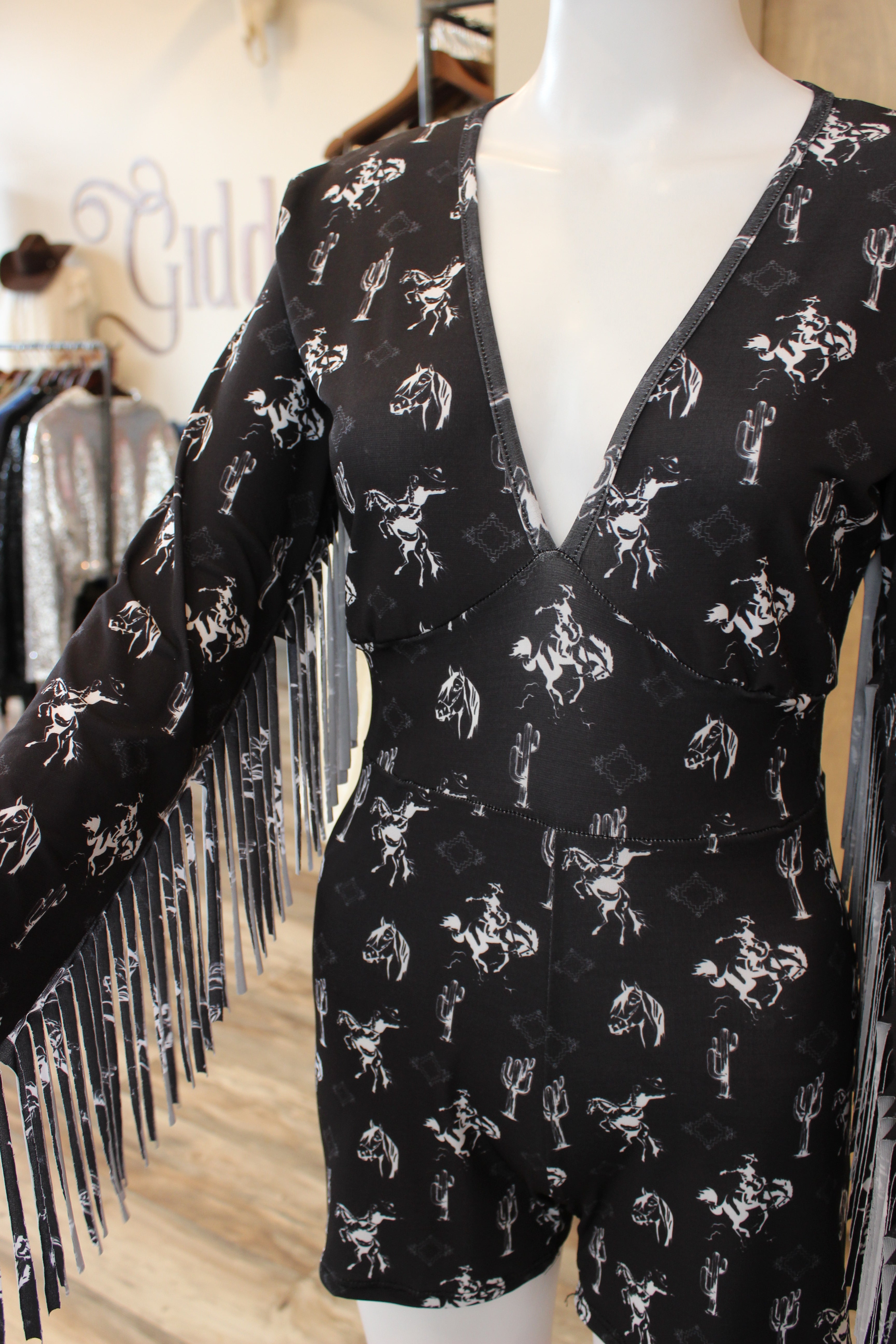 Western Print Romper