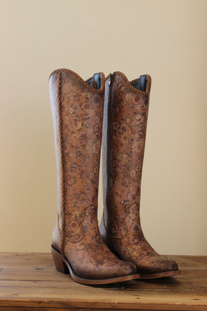 Liberty Black Mini Rosa Cafe Boots