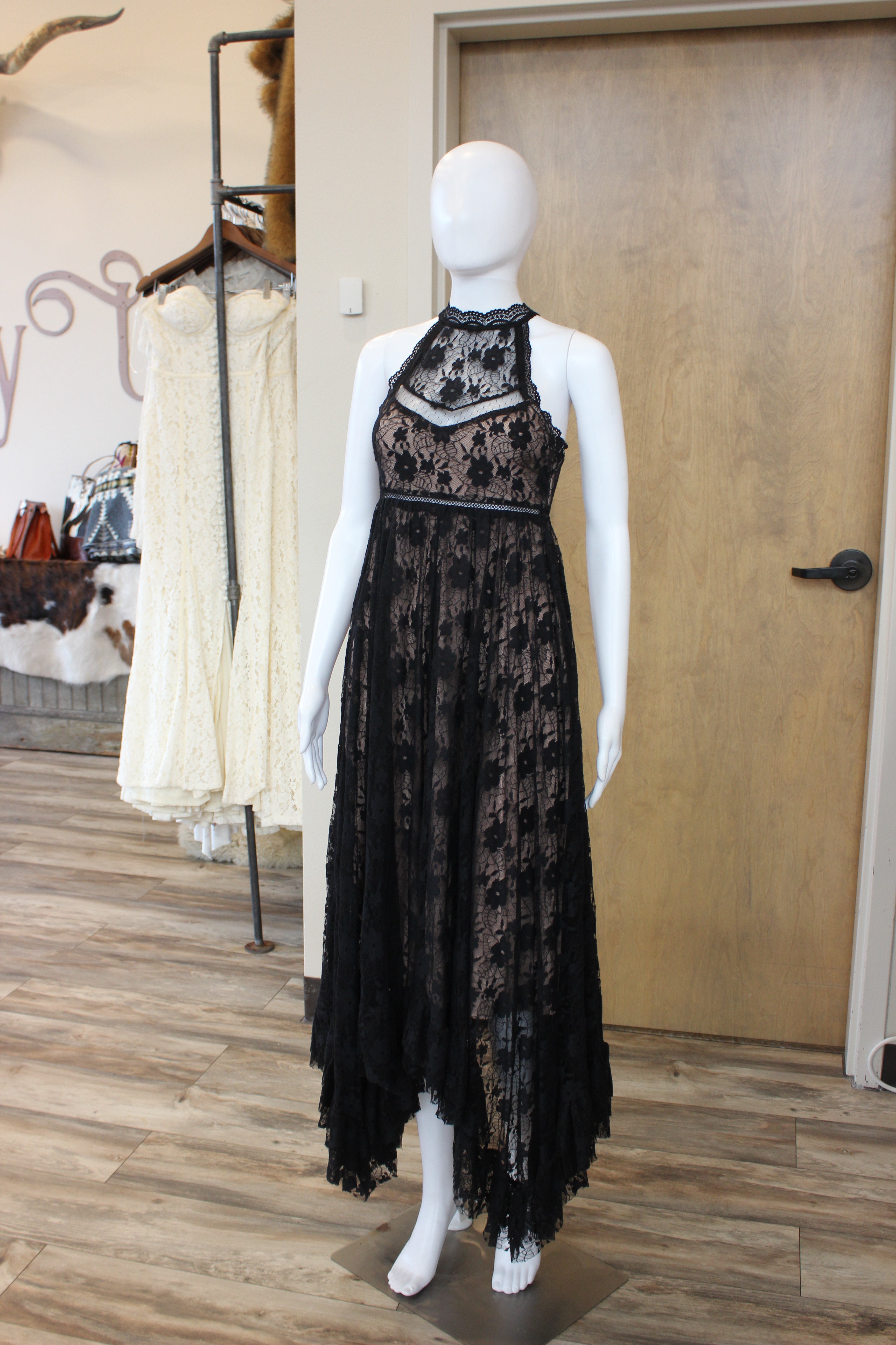 Lace Halter Maxi Dress