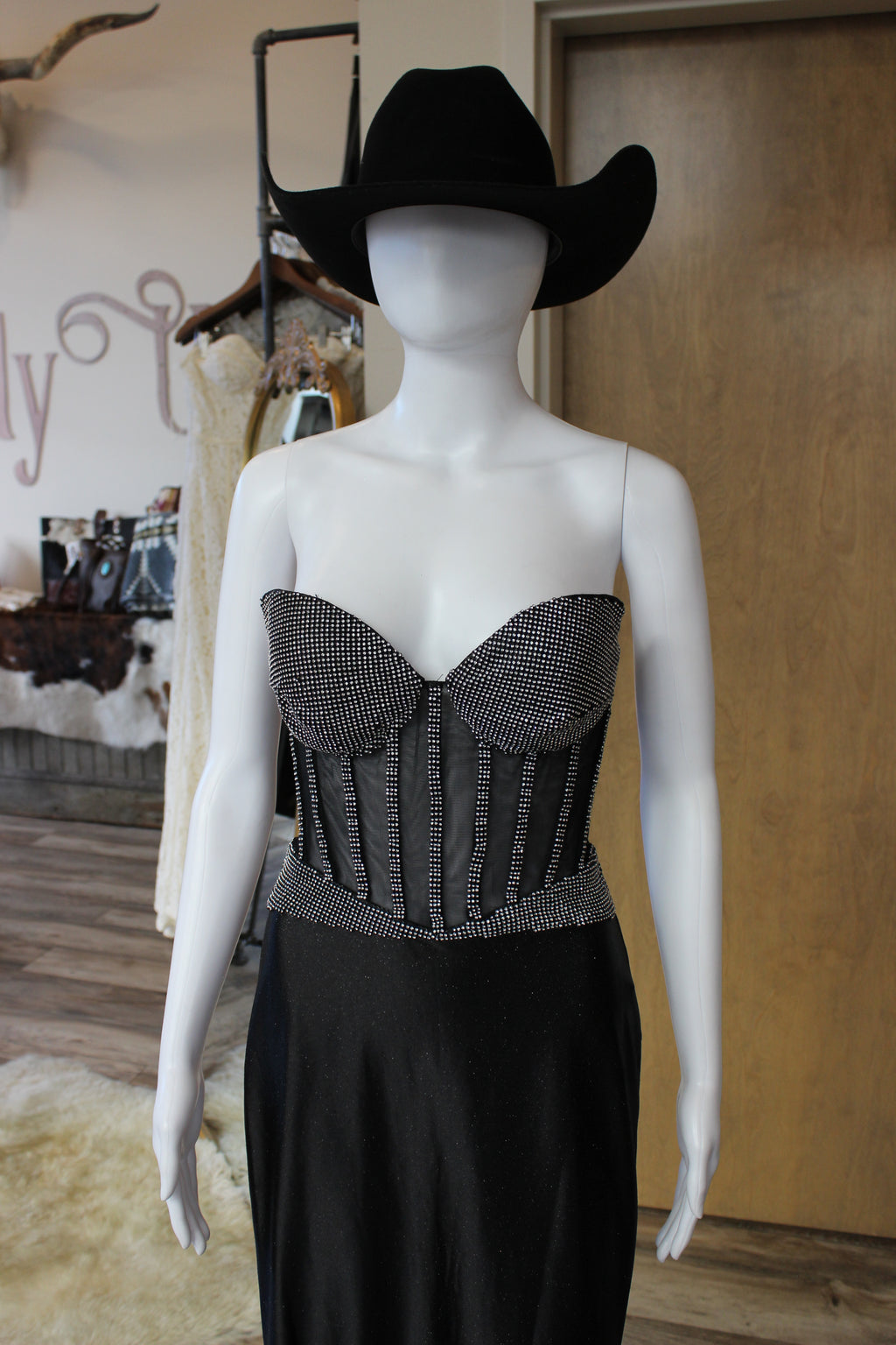 Rhinestone Corset Formal Dress