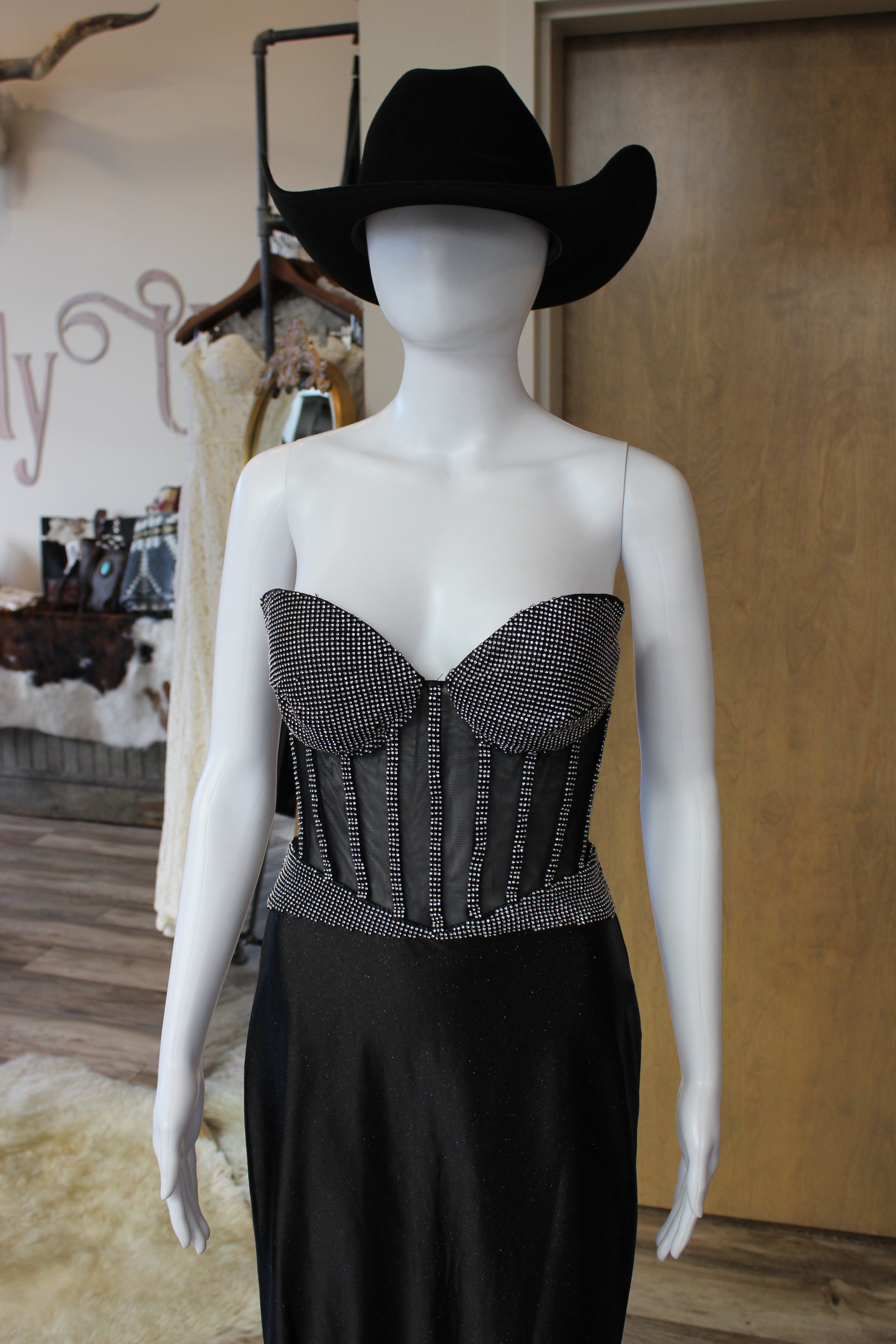 Rhinestone Corset Formal Dress