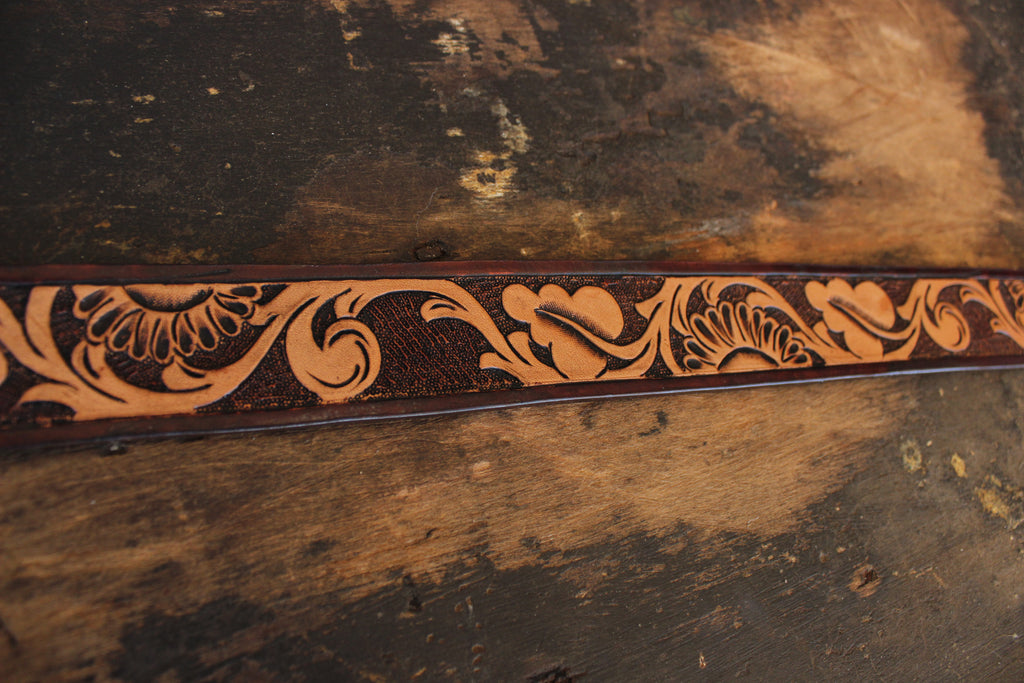 Tooled Leather Purse Strap