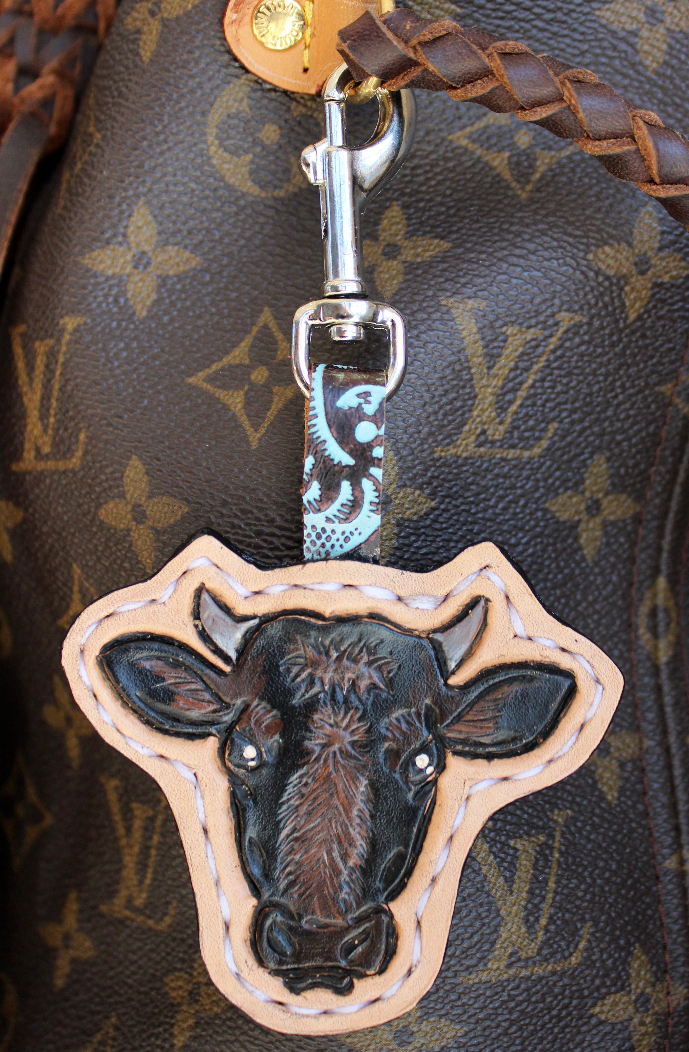Leather Purse Charm Cow