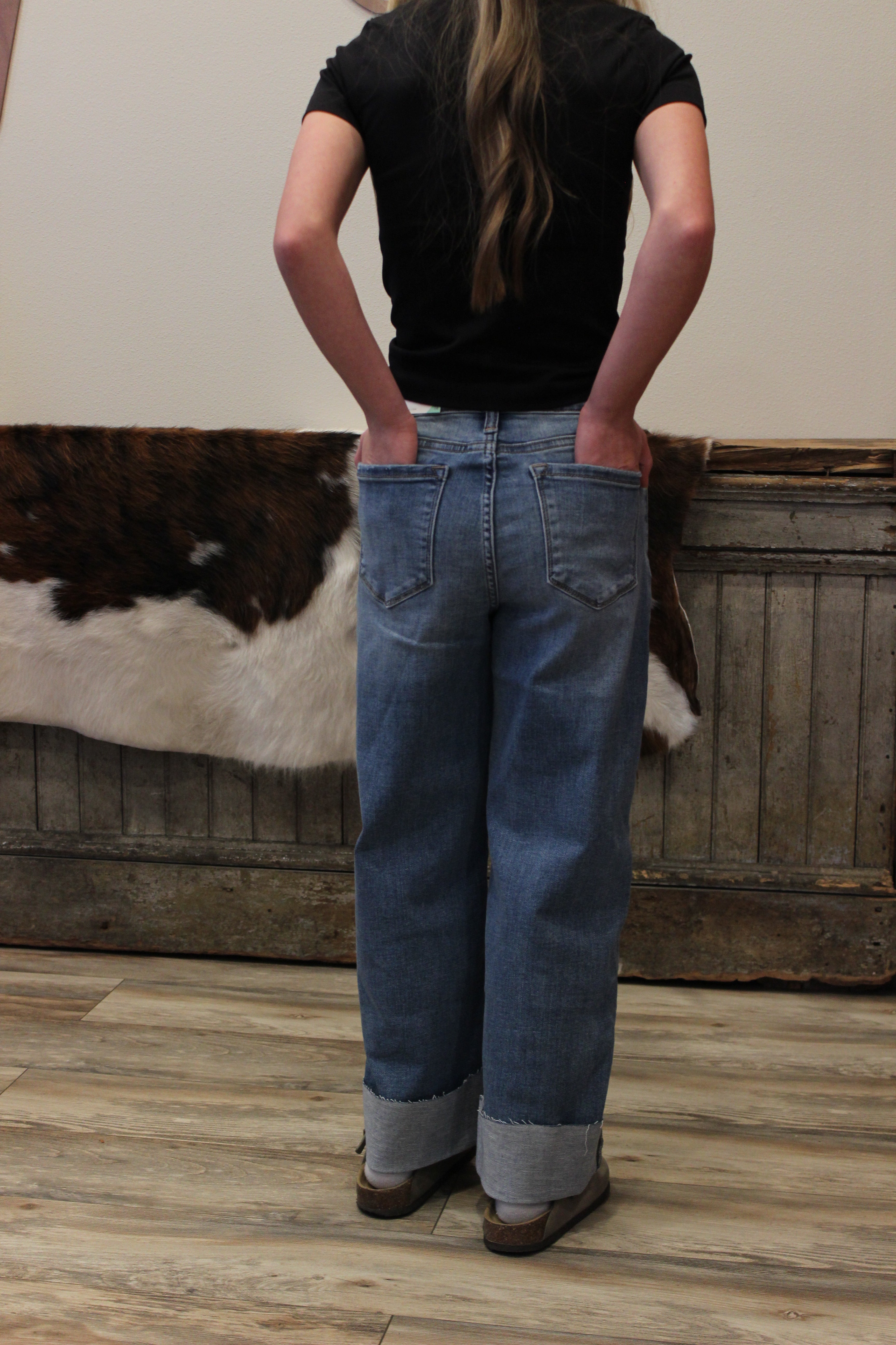 Youth High Rise Crop Wide Leg Jean