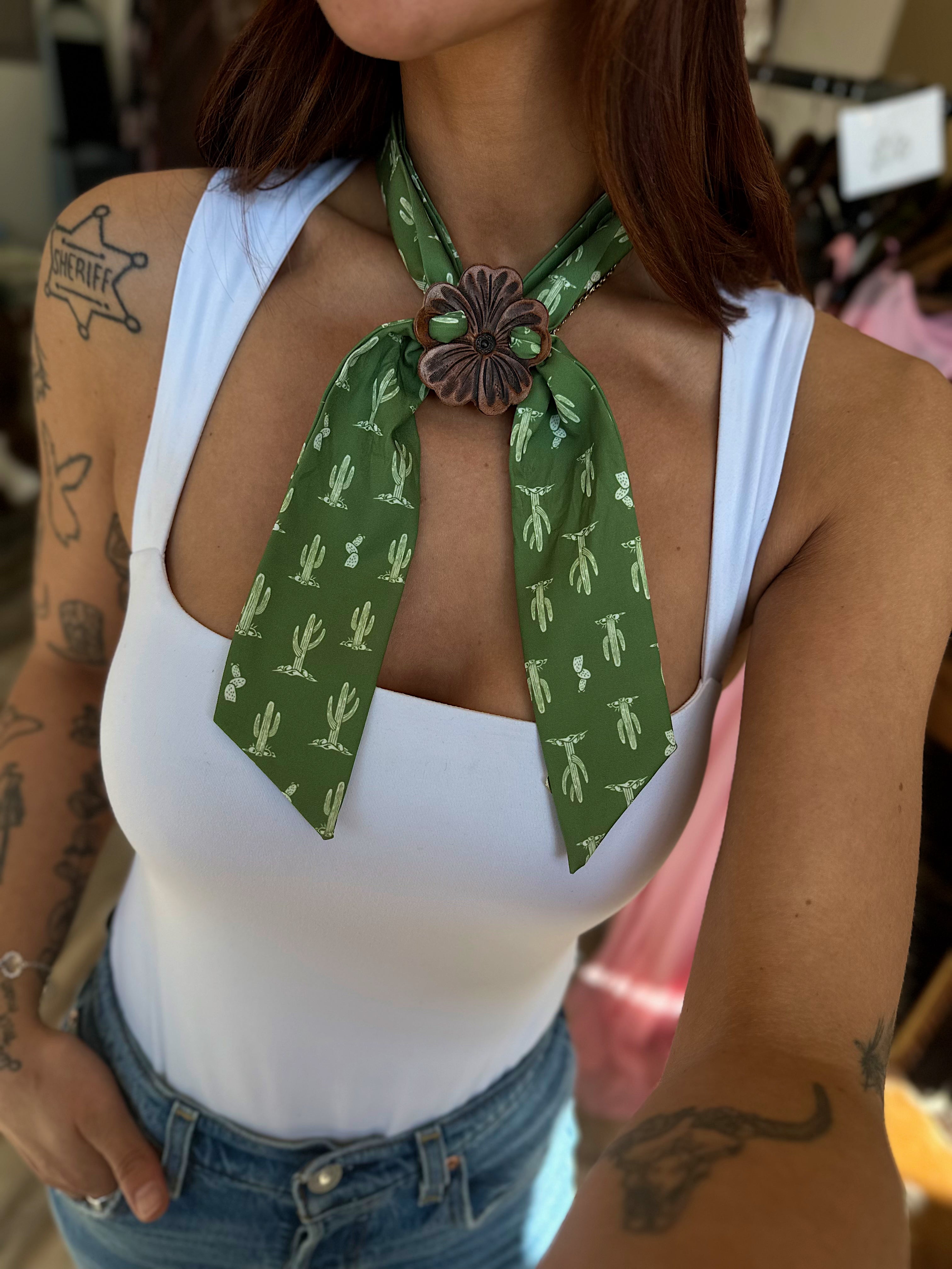 Leather Scarf Slide + Scarf