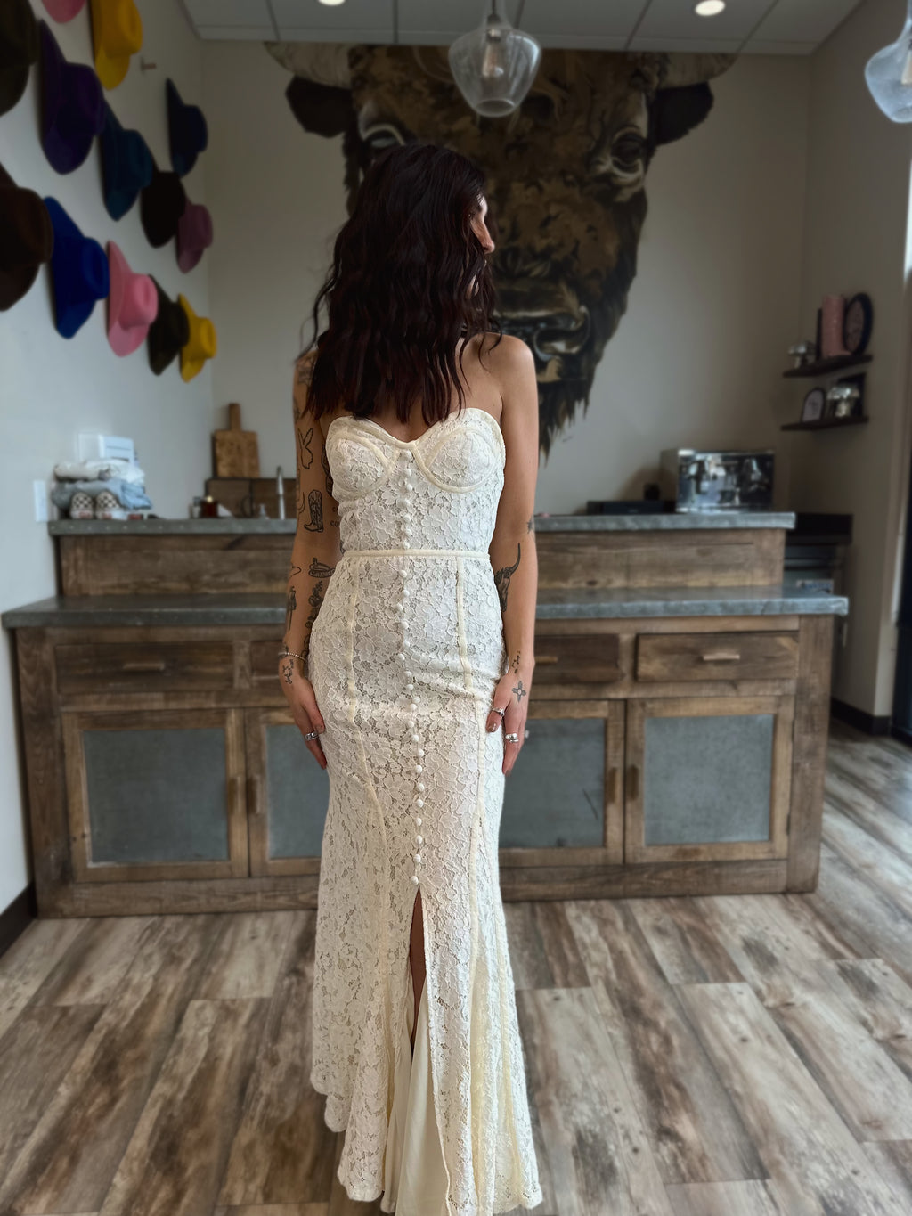 Strapless Lace Dress