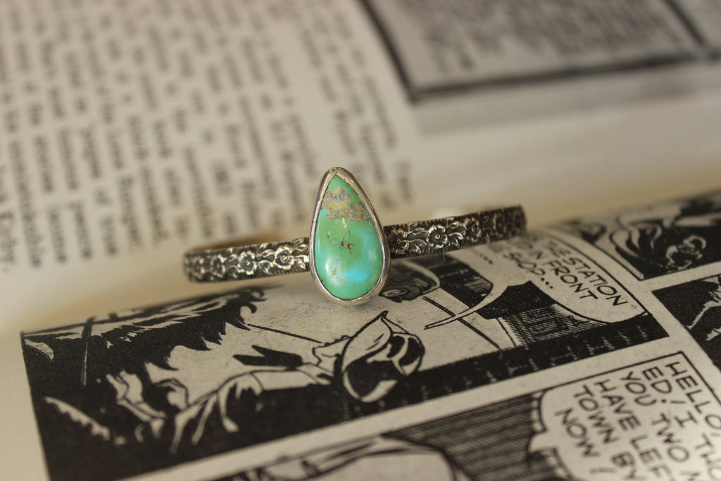 Sonoran Gold Turquoise Single Stone Cuff