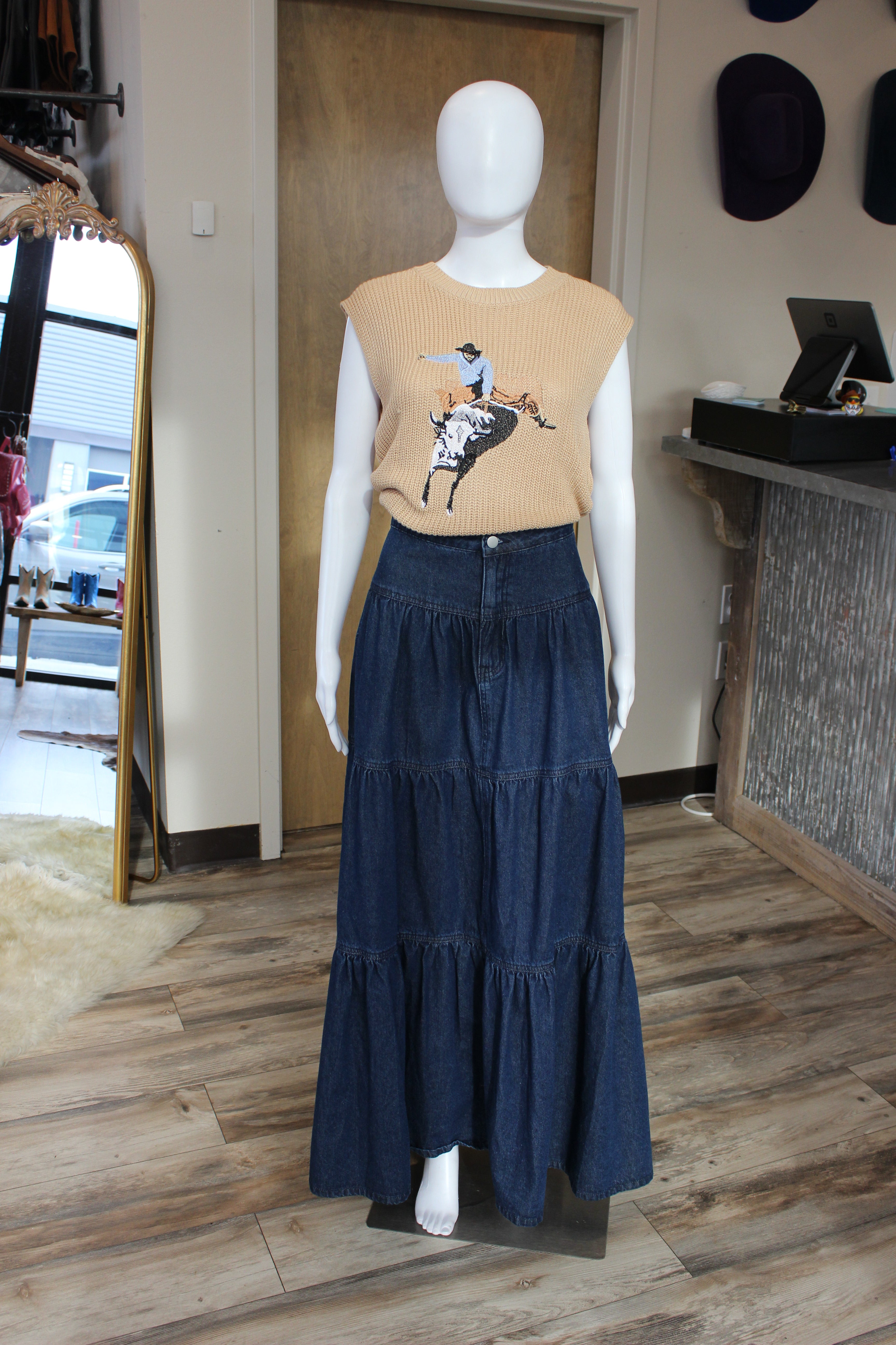 Denim Maxi Skirt
