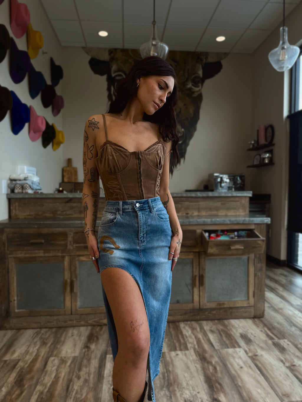 Lucky One Maxi Denim Skirt