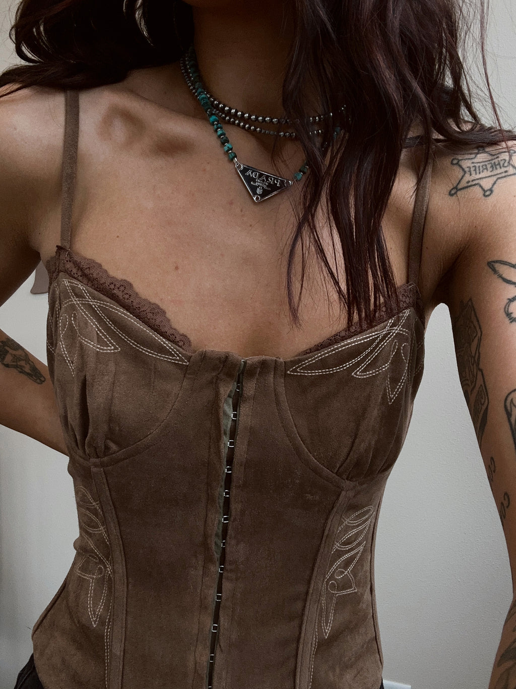 Suede Boot Stitch Top