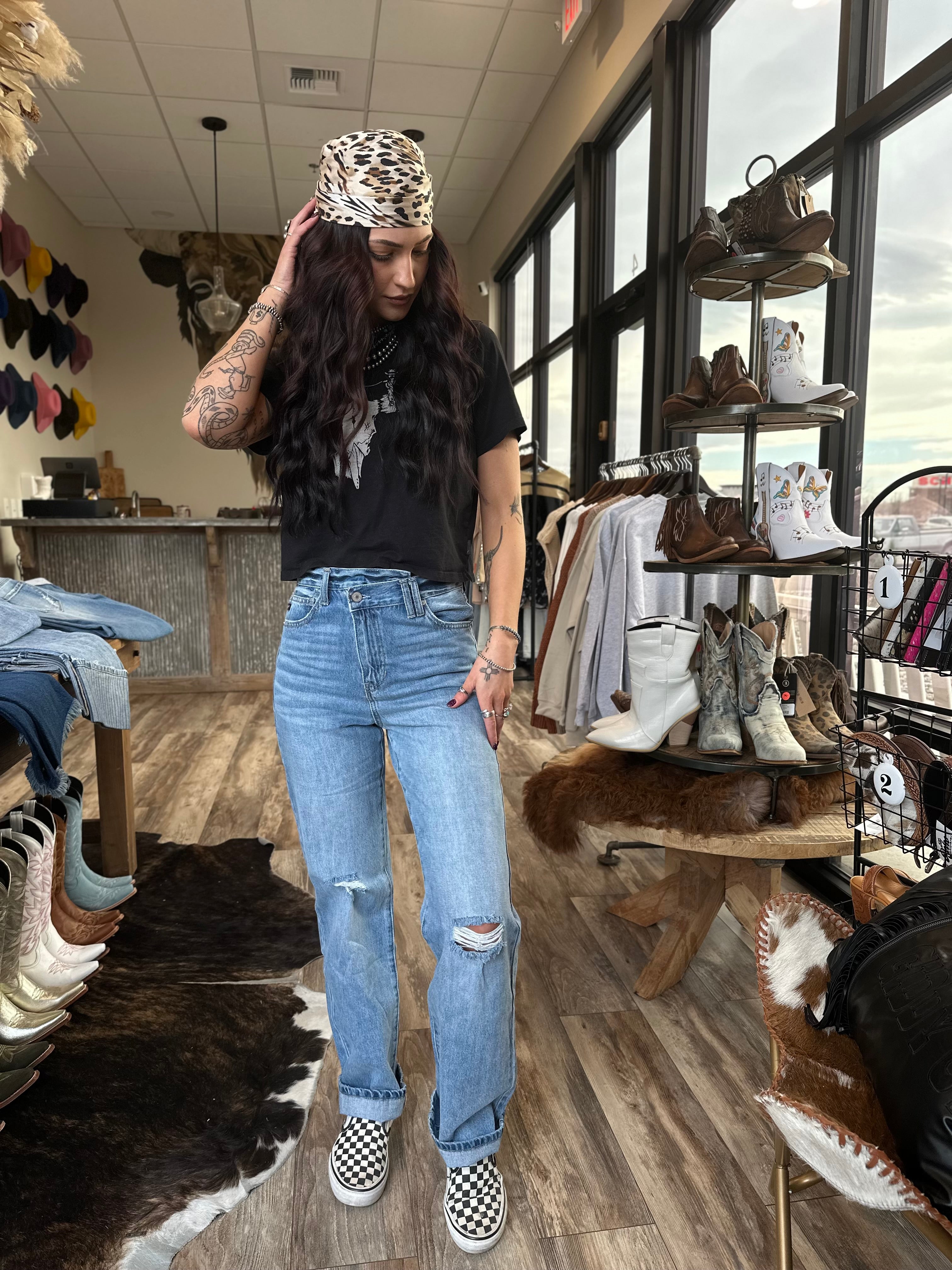 Kancan 90s Wide Leg Straight Jean