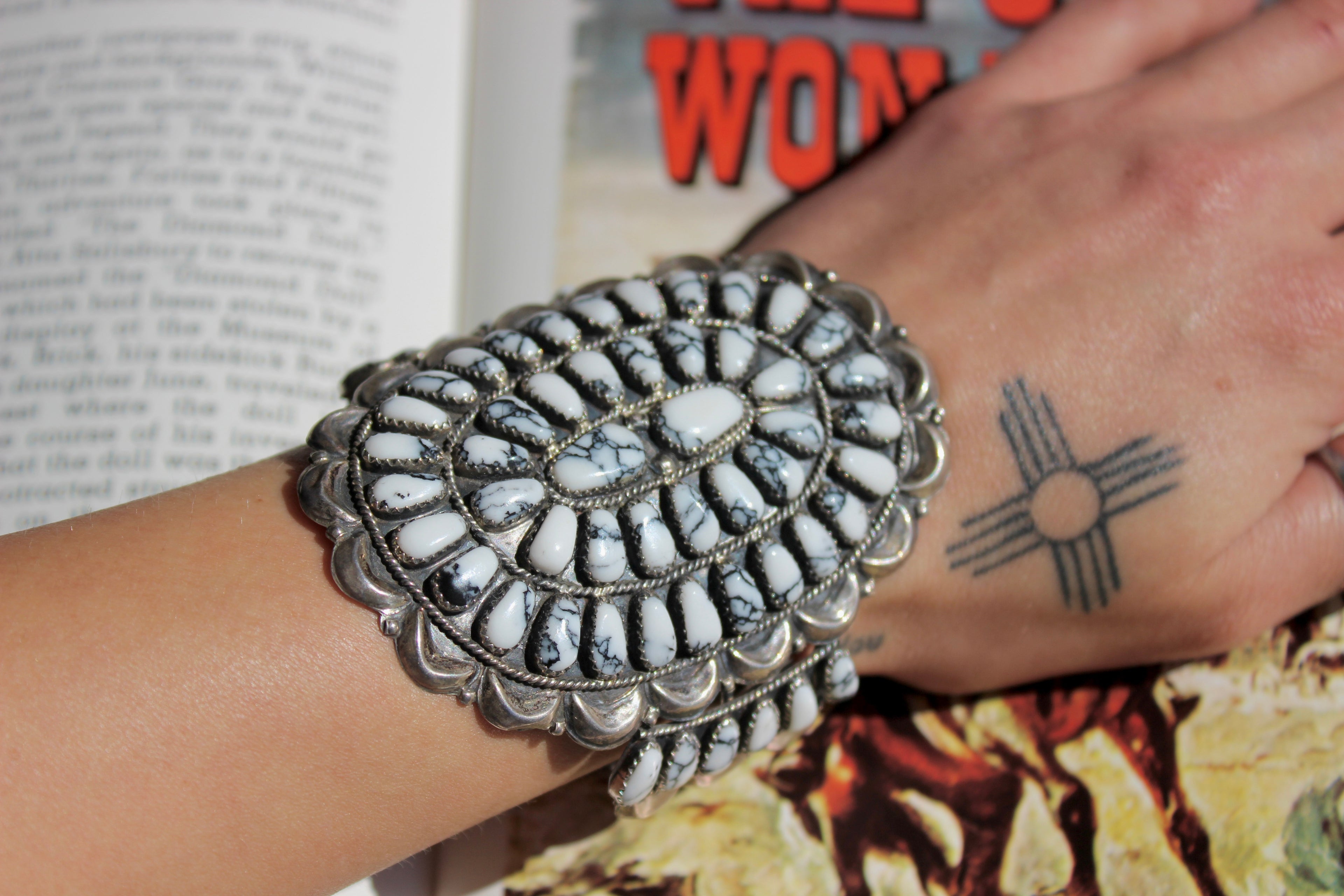 White Buffalo Cluster Cuff