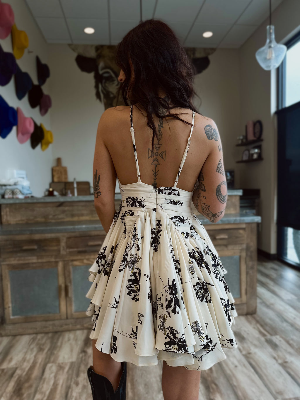 White Floral Mini Dress