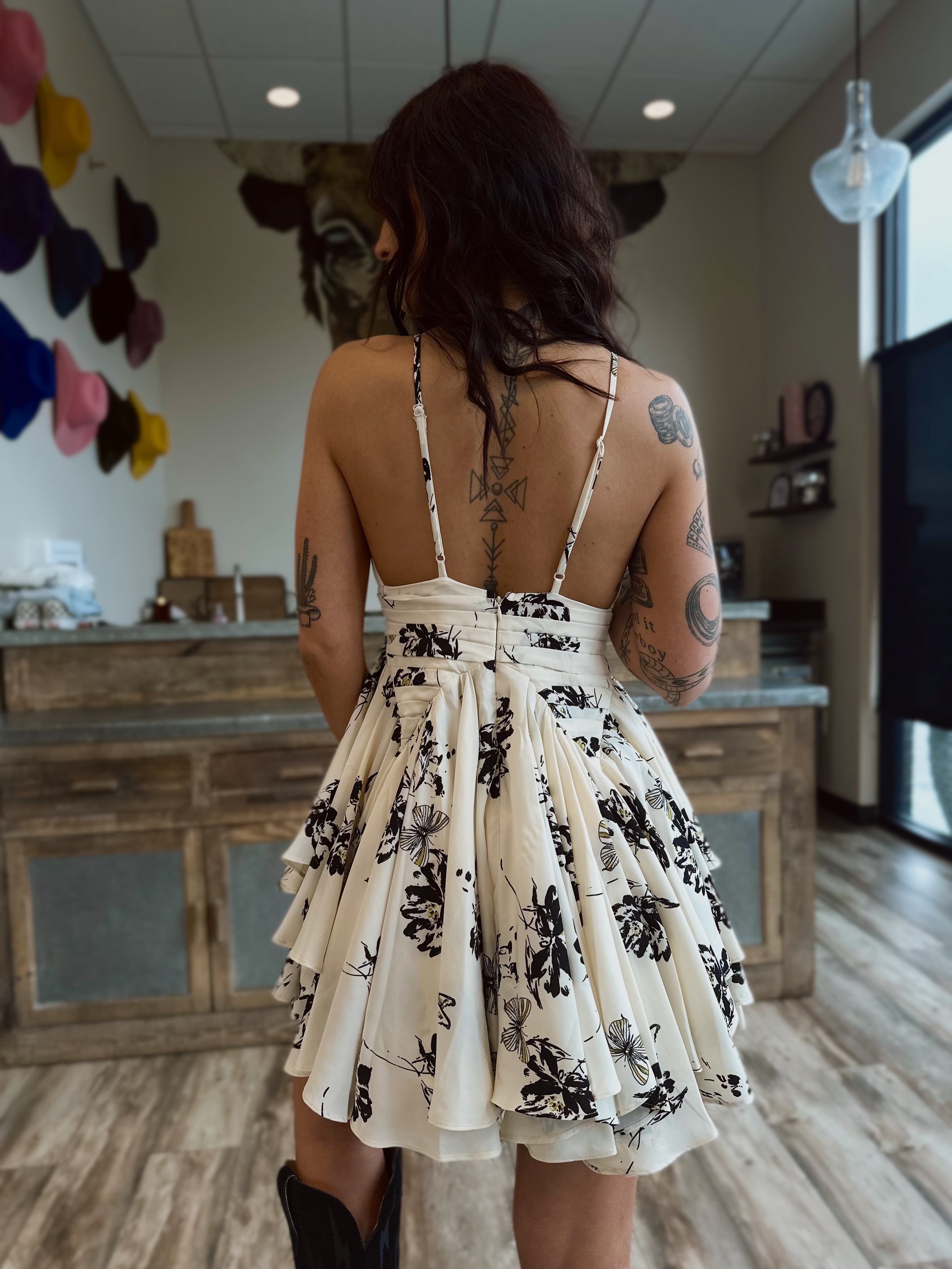 White Floral Mini Dress