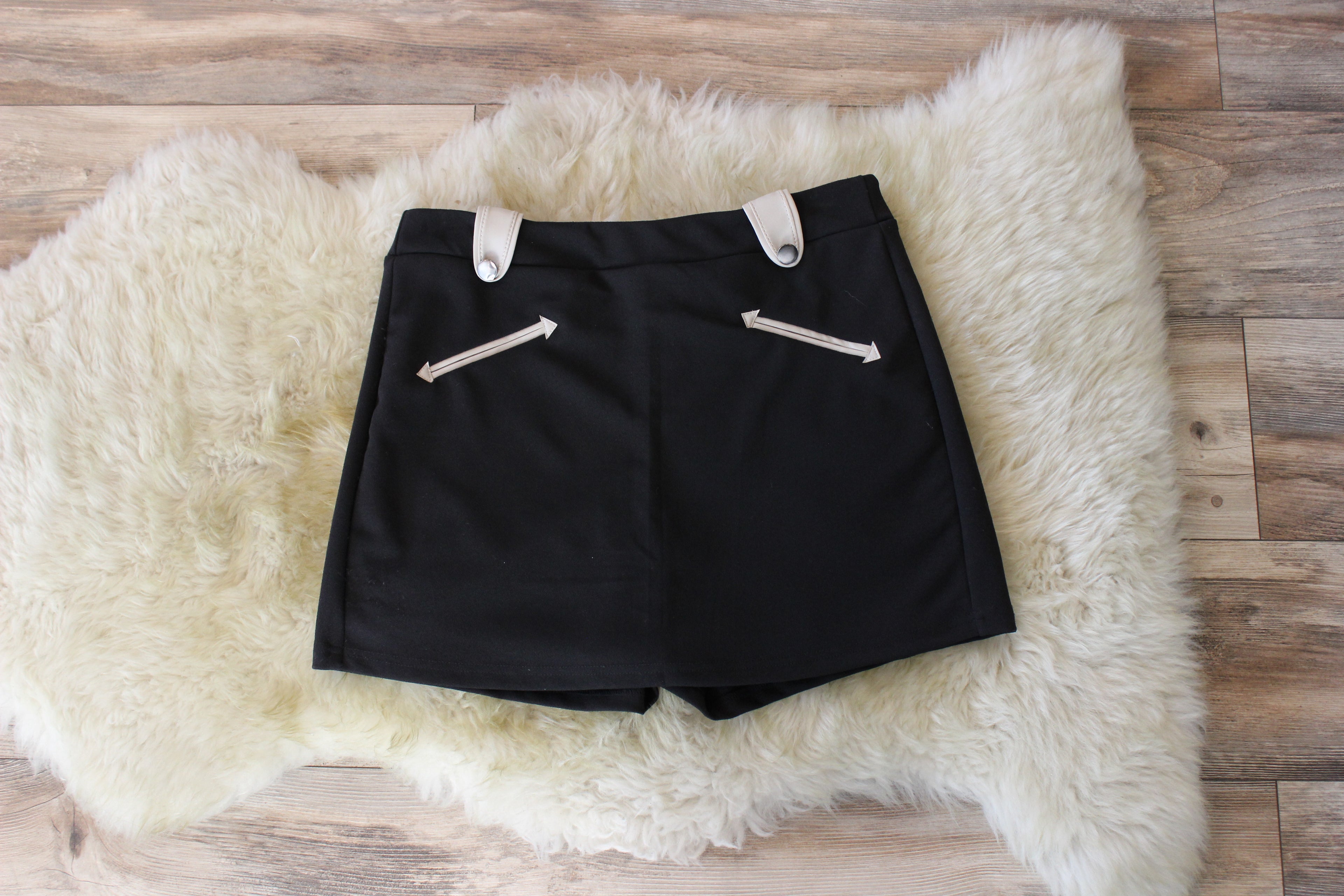 Black Skort With Buttons