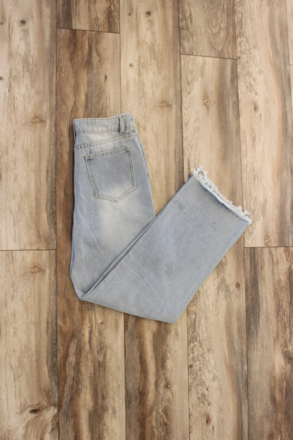 Distressed Straight Leg Denim